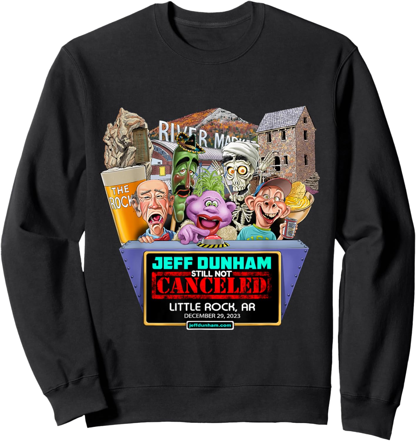 Jeff Dunham Little Rock, AR (2023) Sweatshirt - Sweatshirt | Black