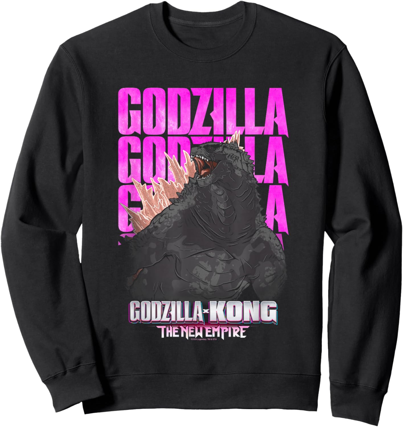 Godzilla X Kong: The New Empire Movie Godzilla Repeating Sweatshirt - Sweatshirt | Black
