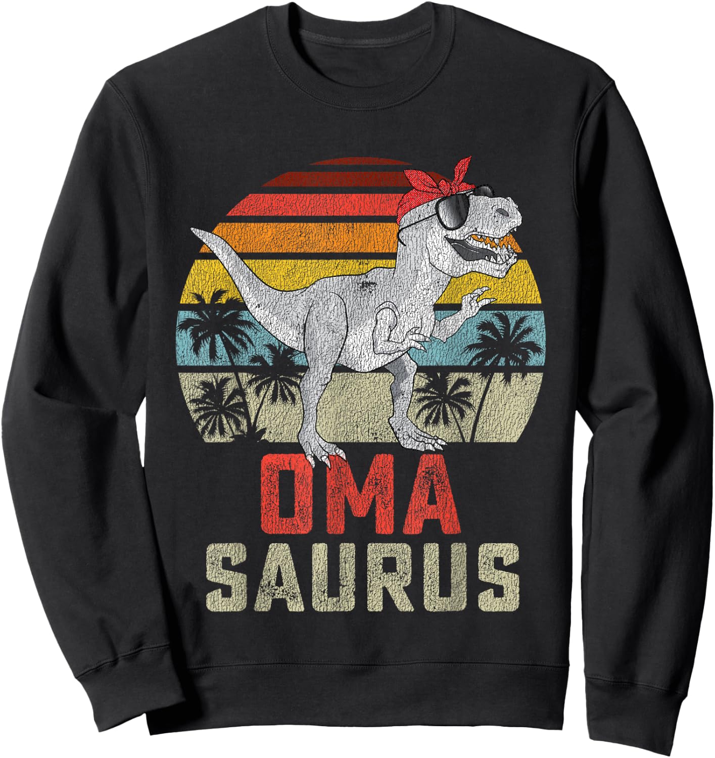 Omasaurus T Rex Dinosaur Oma Saurus Family Matching Sweatshirt - Sweatshirt | Black