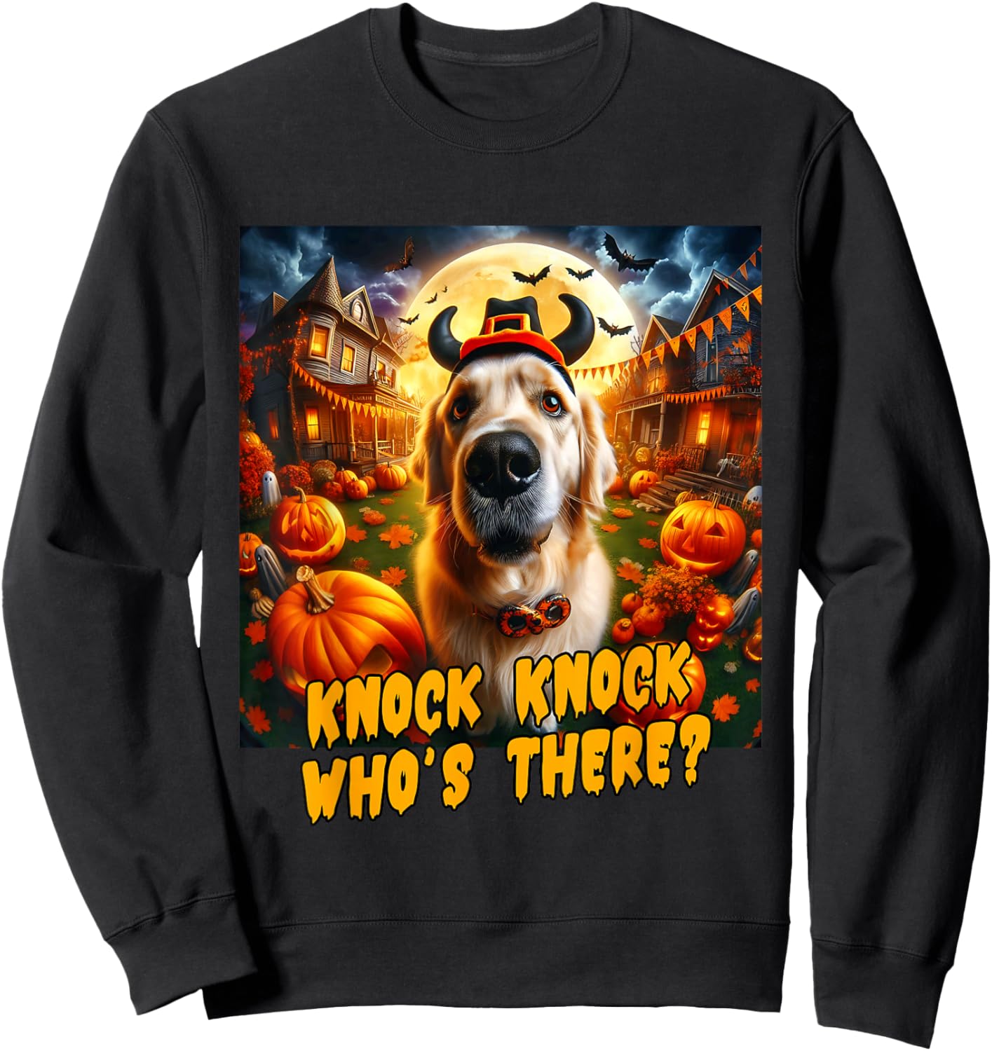 Golden Retriever Halloween Men Women Boys Kids Costume Idea Sweatshirt - Sweatshirt | Black