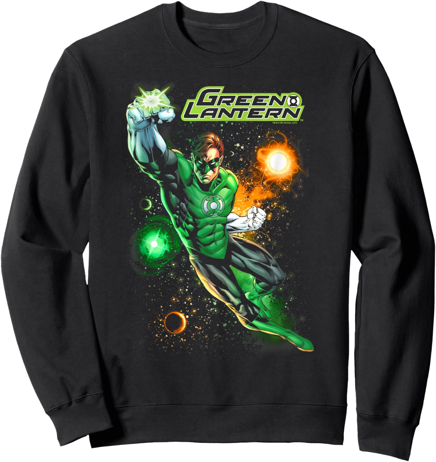 DC Comics Green Lantern Galactic Guardian -Adults and Kids , Black, Small, Short Sleeve Sweatshirt - Sweatshirt | Black
