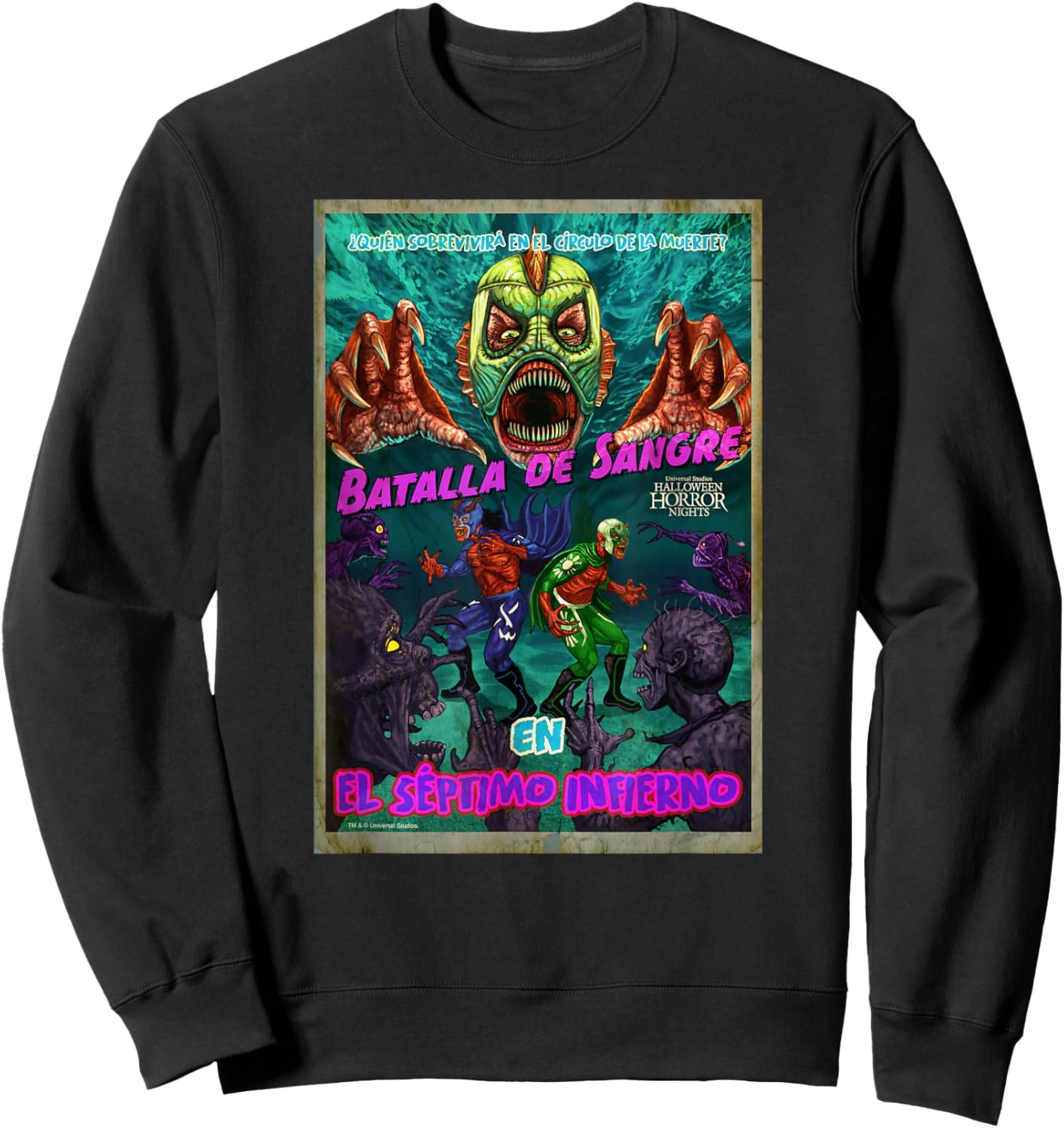 Universal Halloween Horror Nights Blood Battle with Monsters Sweatshirt - Sweatshirt | Black
