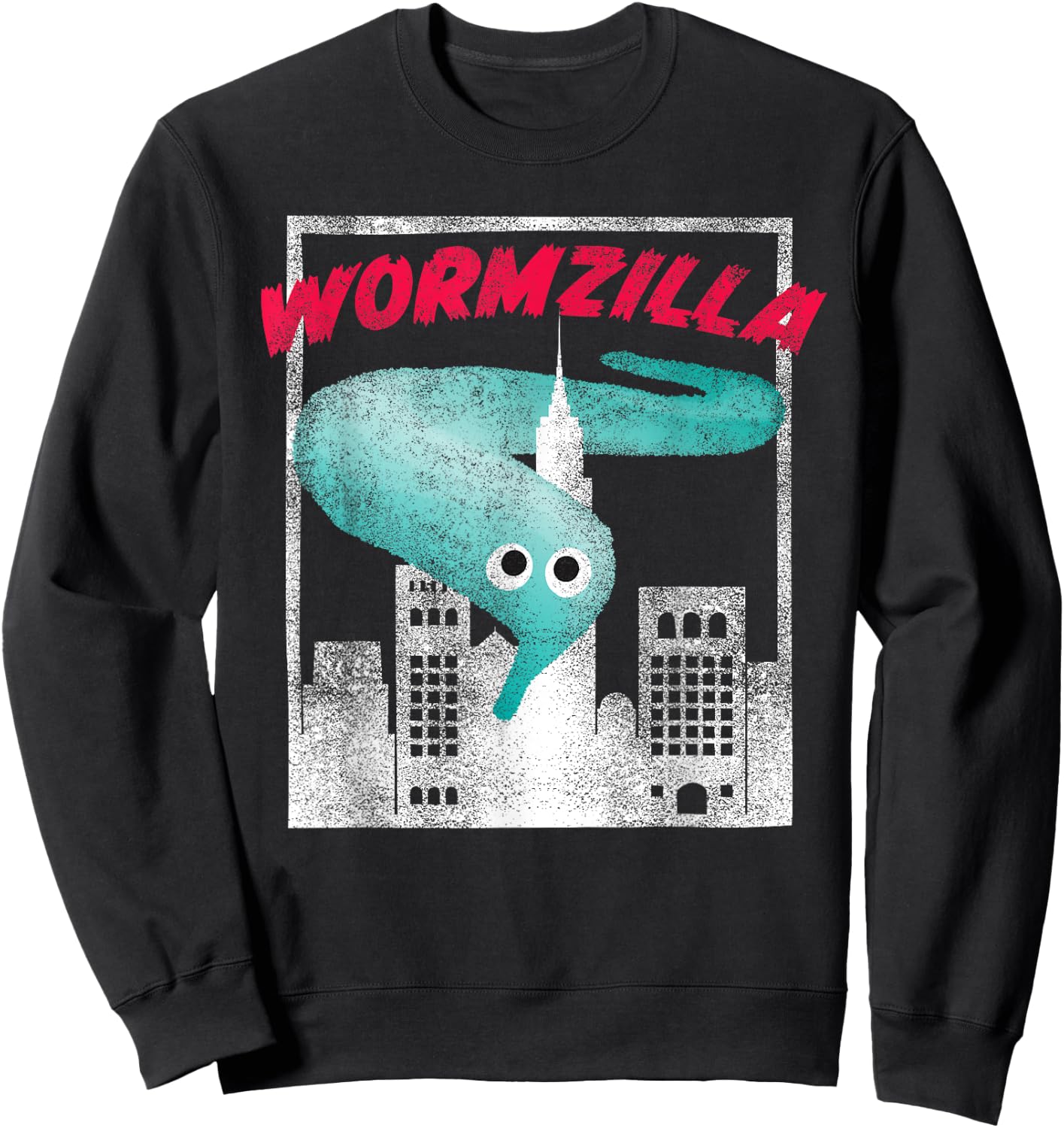Worm on a String Meme Wormzilla Retro Years Style Sweatshirt - Sweatshirt | Black