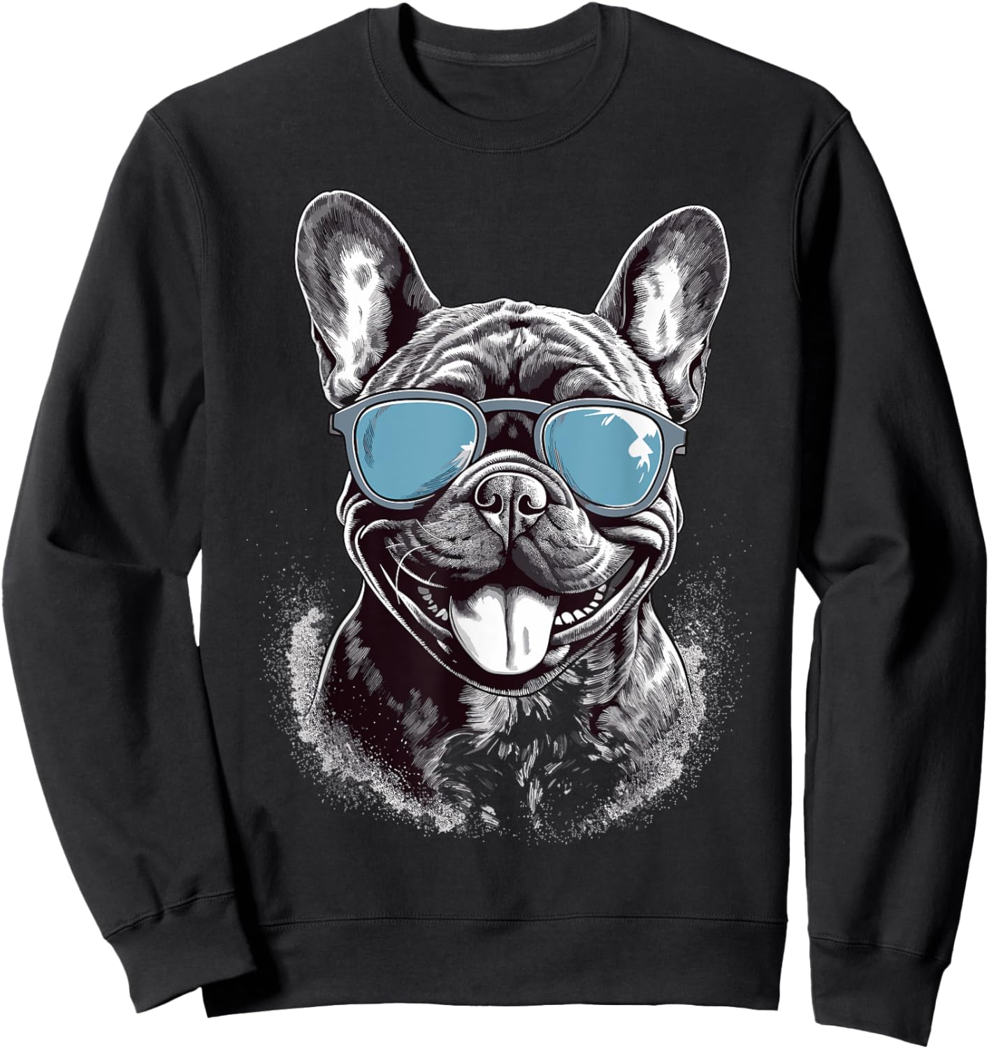 French Bulldog With Sunglasses Men Women Girls Kids Sweatshirt - Sweatshirt | Black