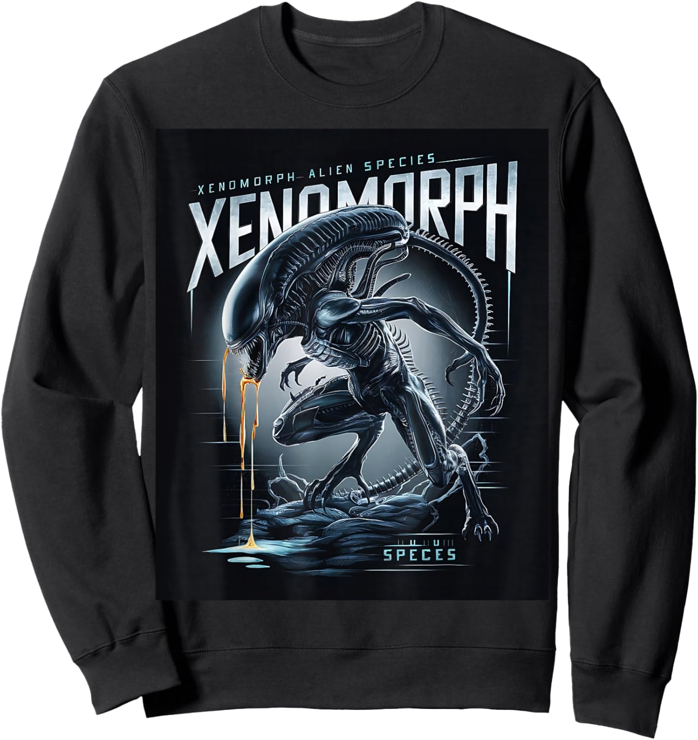 Alien 45th Anniversary Xenomorph 1979 Movie Poster in Space Sweatshirt - Sweatshirt | Black