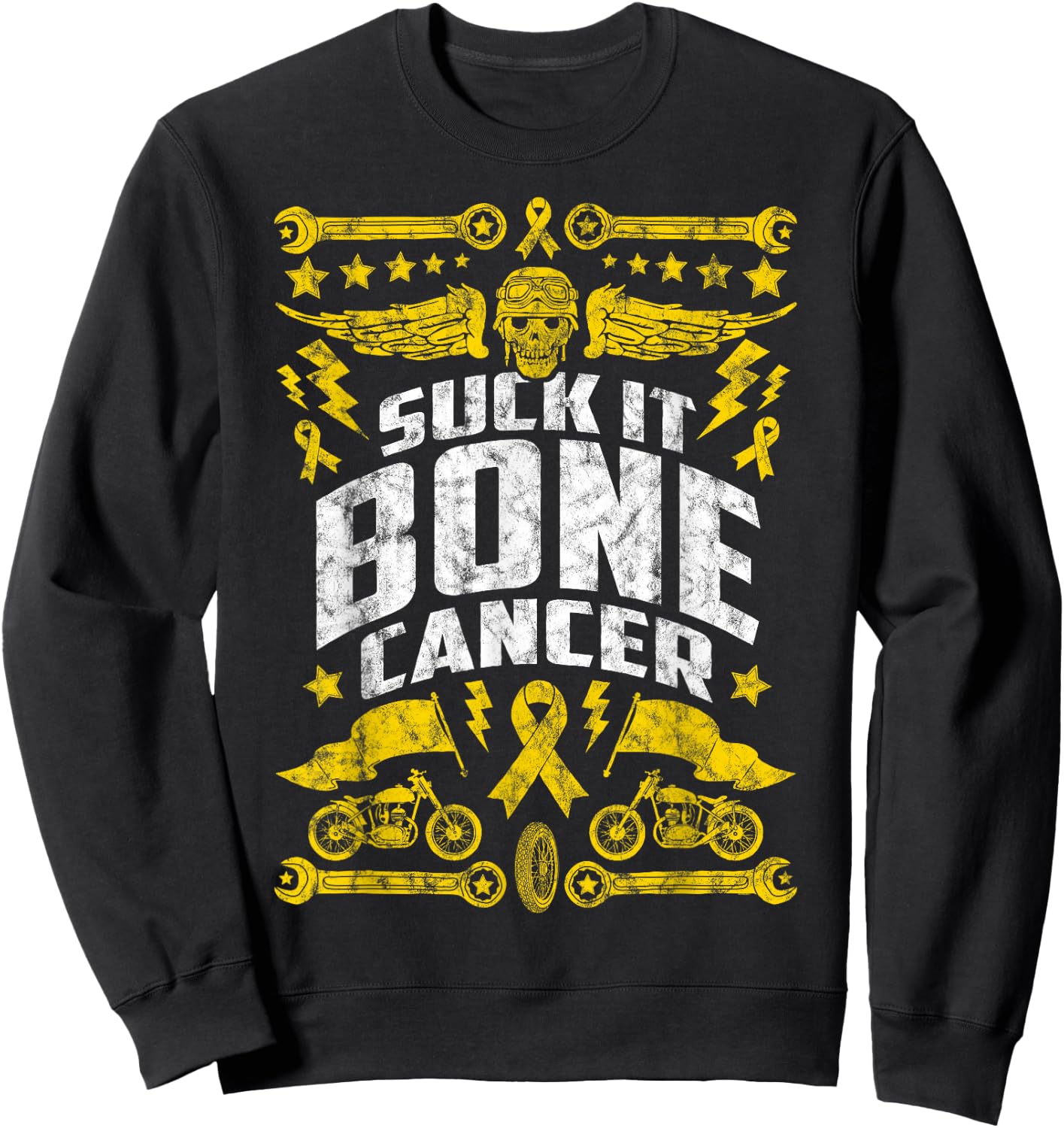Suck It Bone Cancer | Motorcycle Sweatshirt - Sweatshirt | Black
