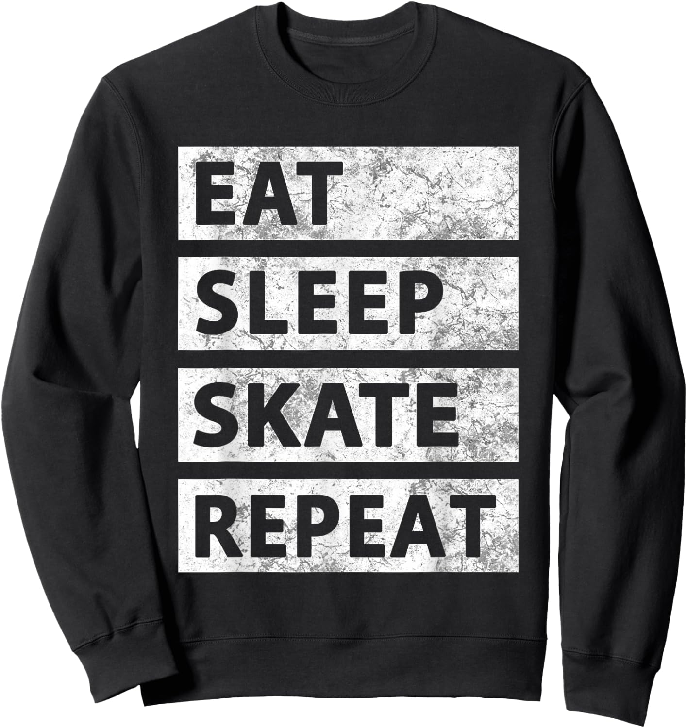 Skateboard Ice Skating Eat Sleep Skate Sweatshirt - Sweatshirt | Black