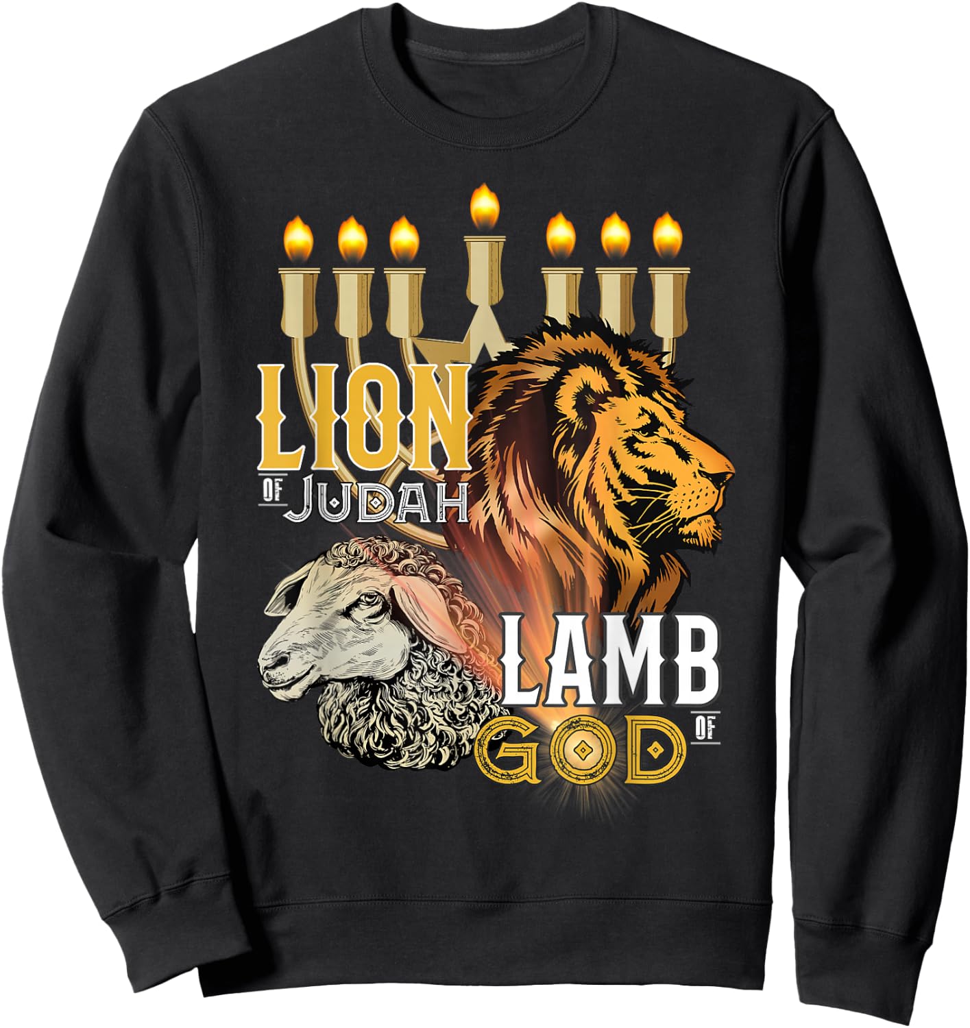 Lion Of Judah Lamb Of God Sweatshirt - Sweatshirt | Black
