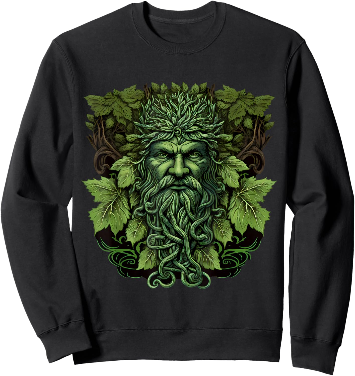 Traditional Pagan Celtic Greenman Sweatshirt - Sweatshirt | Black
