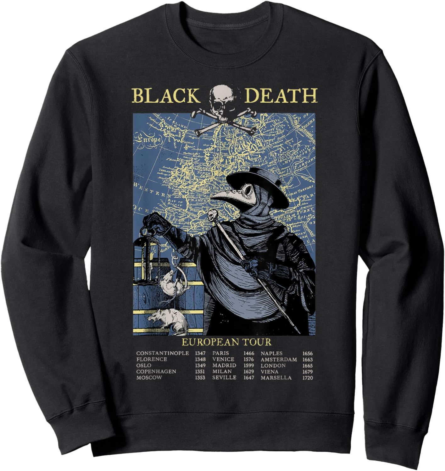 Plague Mask Doctor Plague Black Death European Tour Sweatshirt - Sweatshirt | Black