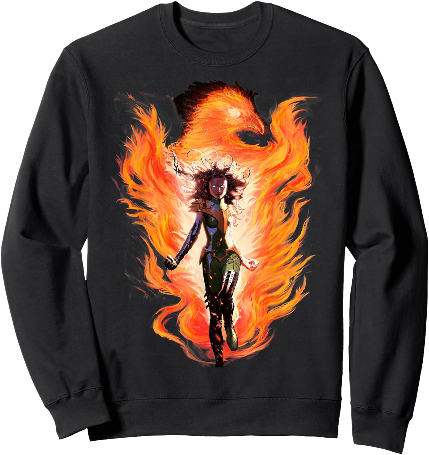 Marvel X-Men Rise of The Dark Phoenix Flames Graphic Sweatshirt - Sweatshirt | Black