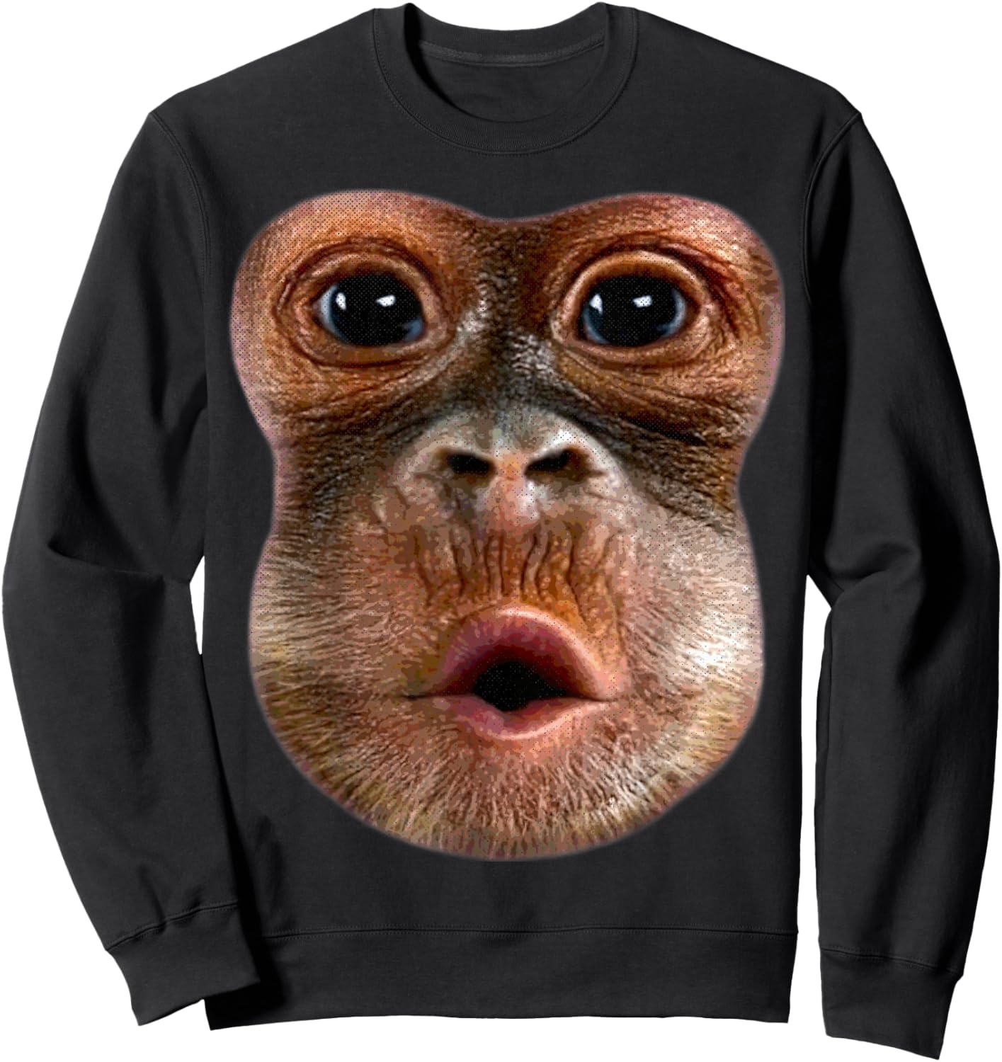 Monkey Stomach Blow Face Funny Meme Halloween Costume Sweatshirt - Sweatshirt | Black