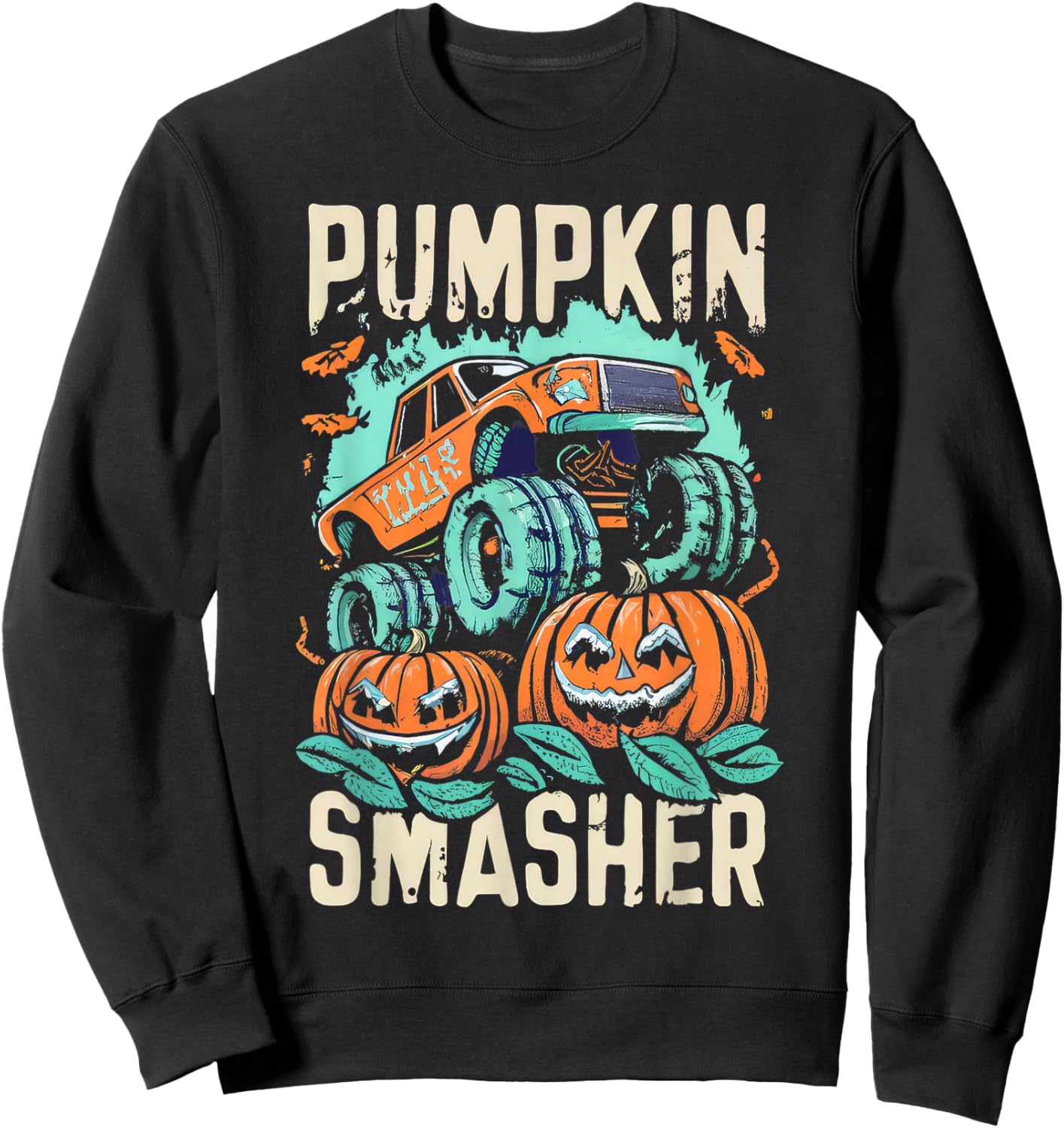 Halloween Monster Truck Halloween Costume Sweatshirt - Sweatshirt | Black