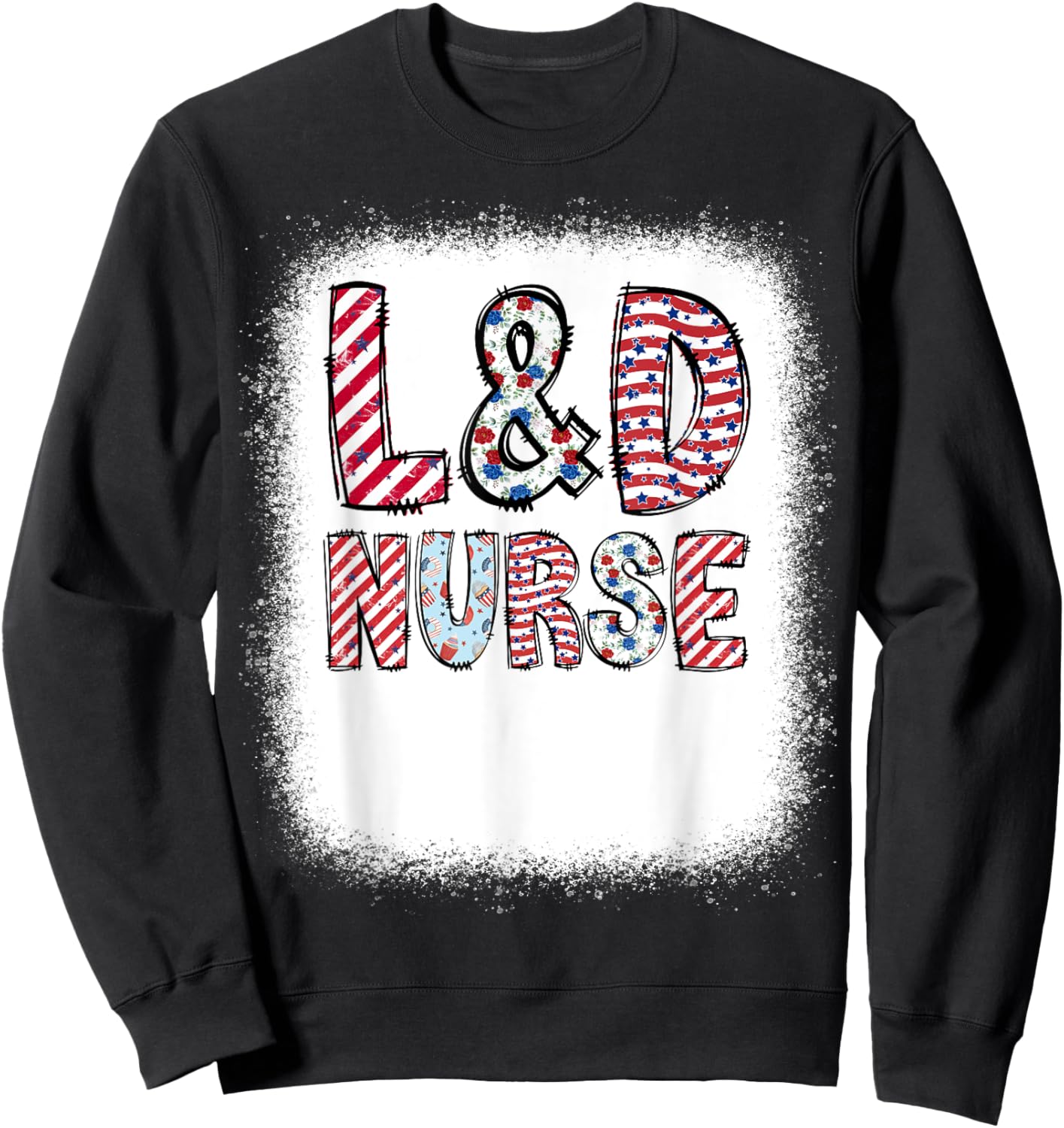 4th of July L&D Labor and Delivery Nurse Independence Day Kids Men Sweatshirt - Sweatshirt | Black