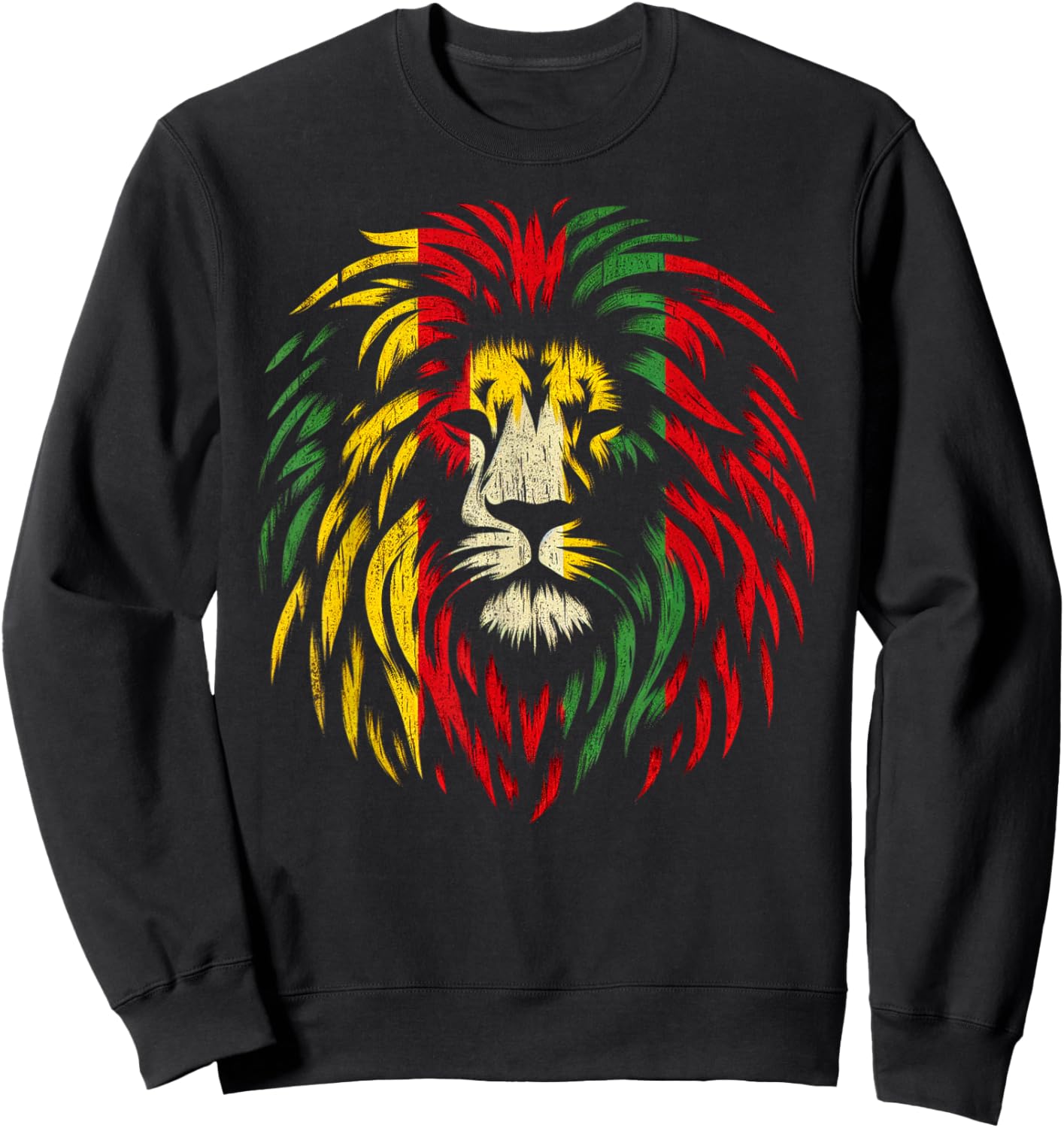 Bold Rasta Lion Sweatshirt - Sweatshirt | Black