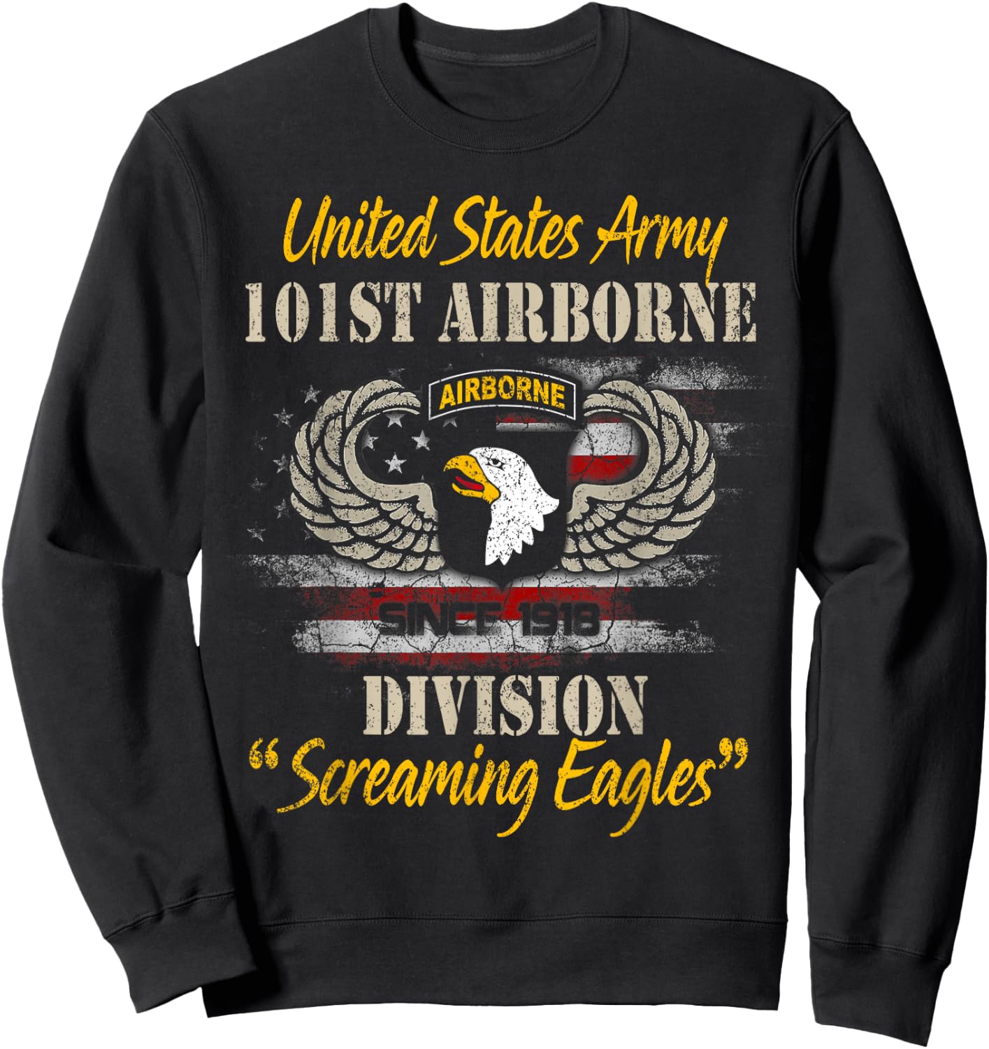 U.S Army 101st Airborne Division Veteran Veterans Day Sweatshirt - Sweatshirt | Black