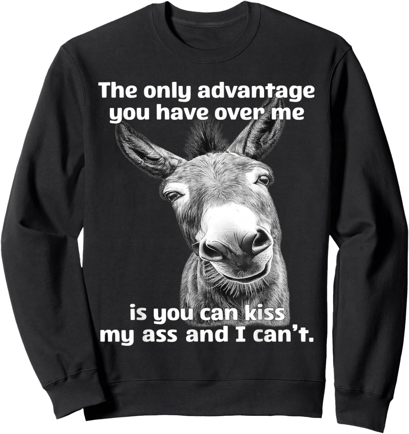 The Only Advantage You Have Over Me is You Can Kiss My Ass Sweatshirt - Sweatshirt | Black