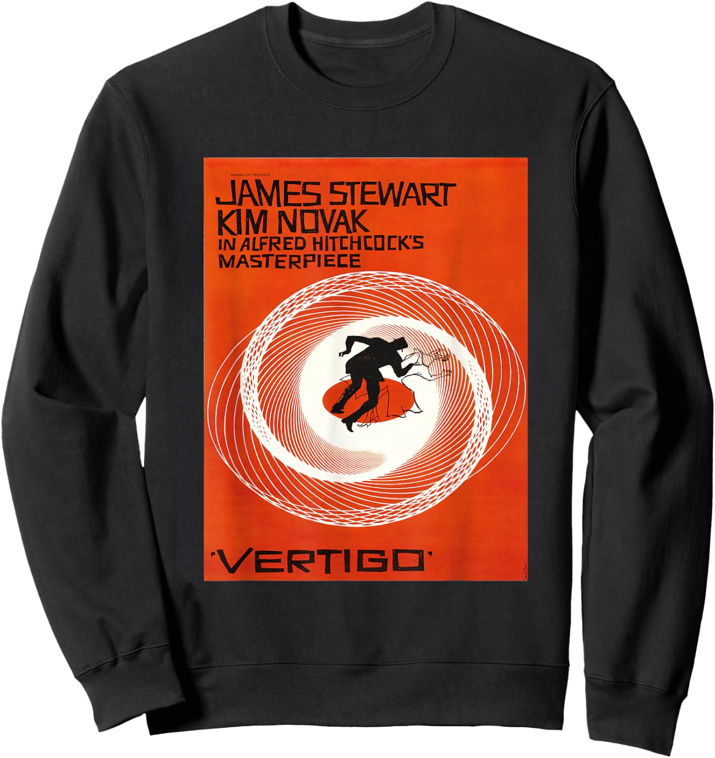 Vertigo Vintage Movie Poster, Noir Thriller Acrophobia Film Sweatshirt - Sweatshirt | Black