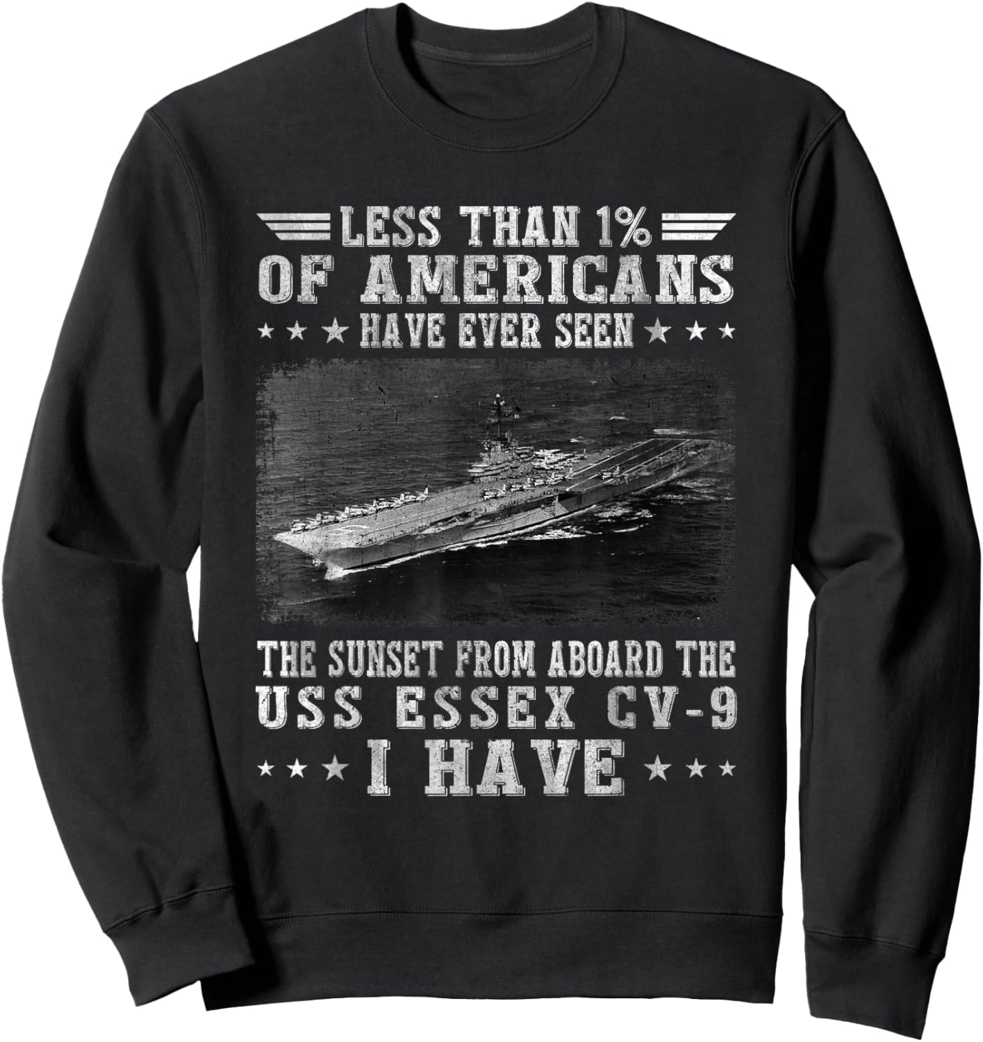 USS Essex CV-9 Aircraft Carrier Sailor Veterans Day Papa Sweatshirt - Sweatshirt | Black
