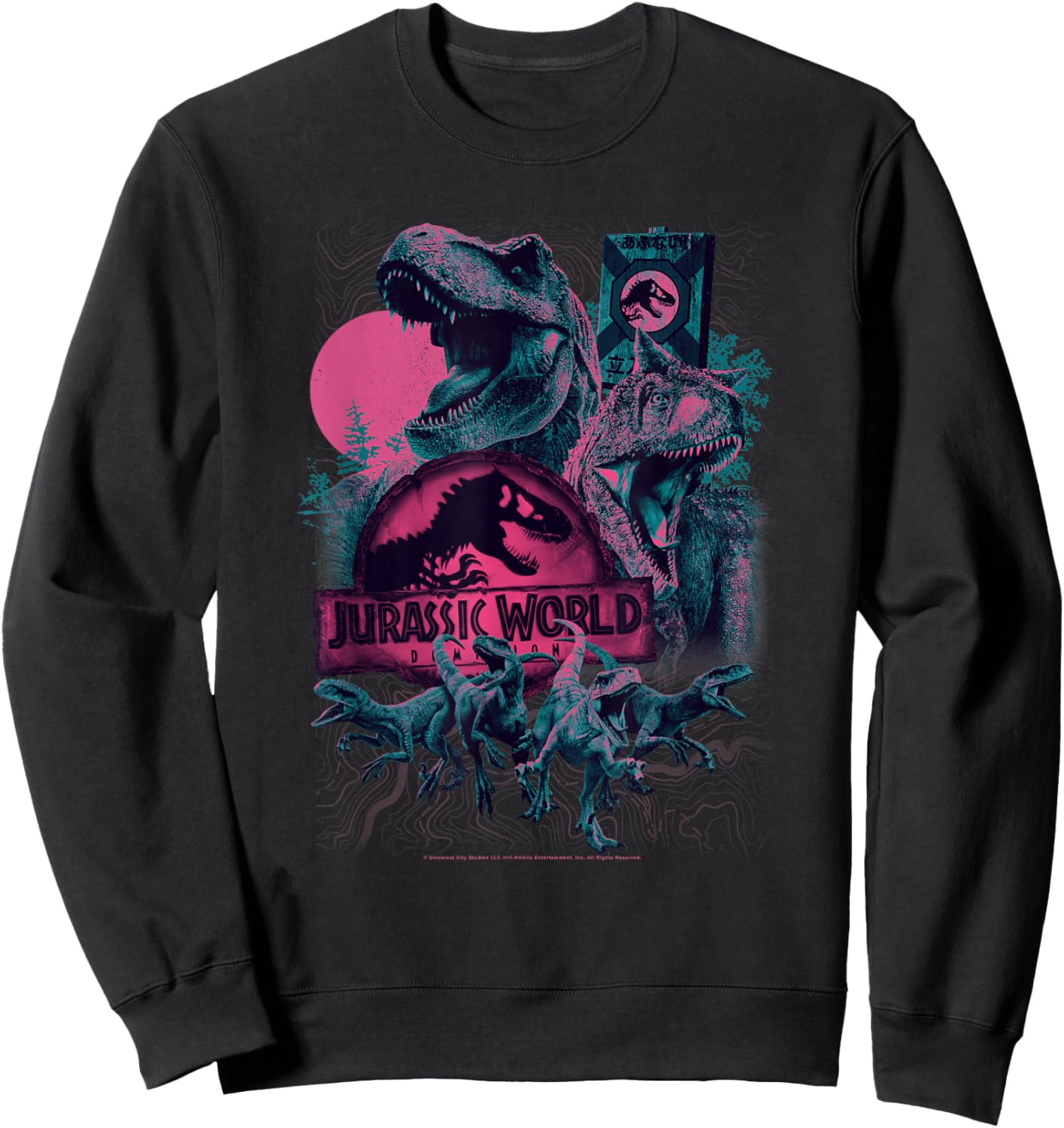 Jurassic World Dominion Unstoppable Dino Attack Poster Sweatshirt - Sweatshirt | Black