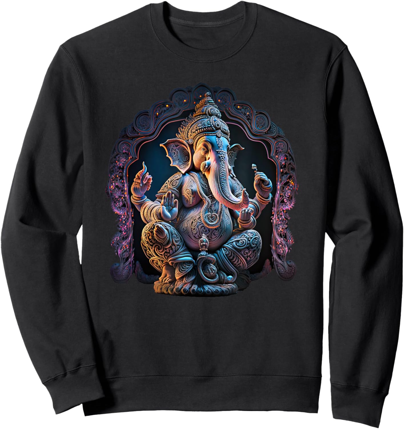 Ganesh Enlightenment Consciousness Meditation - -Adults - Black - Small - Short Sleeve - Yoga Sweatshirt - Sweatshirt | Black