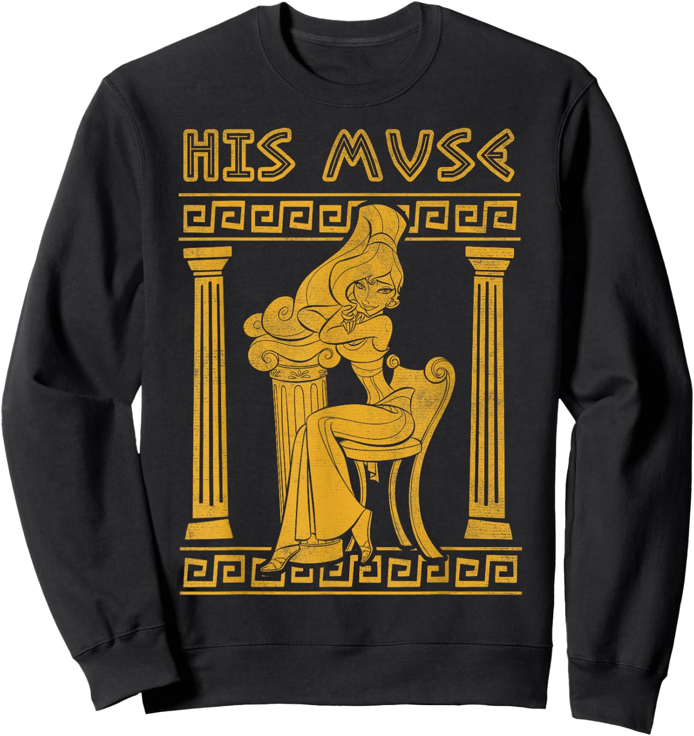 Disney Hercules Valentine's Day Megara His Muse Greece Pose Sweatshirt - Sweatshirt | Black
