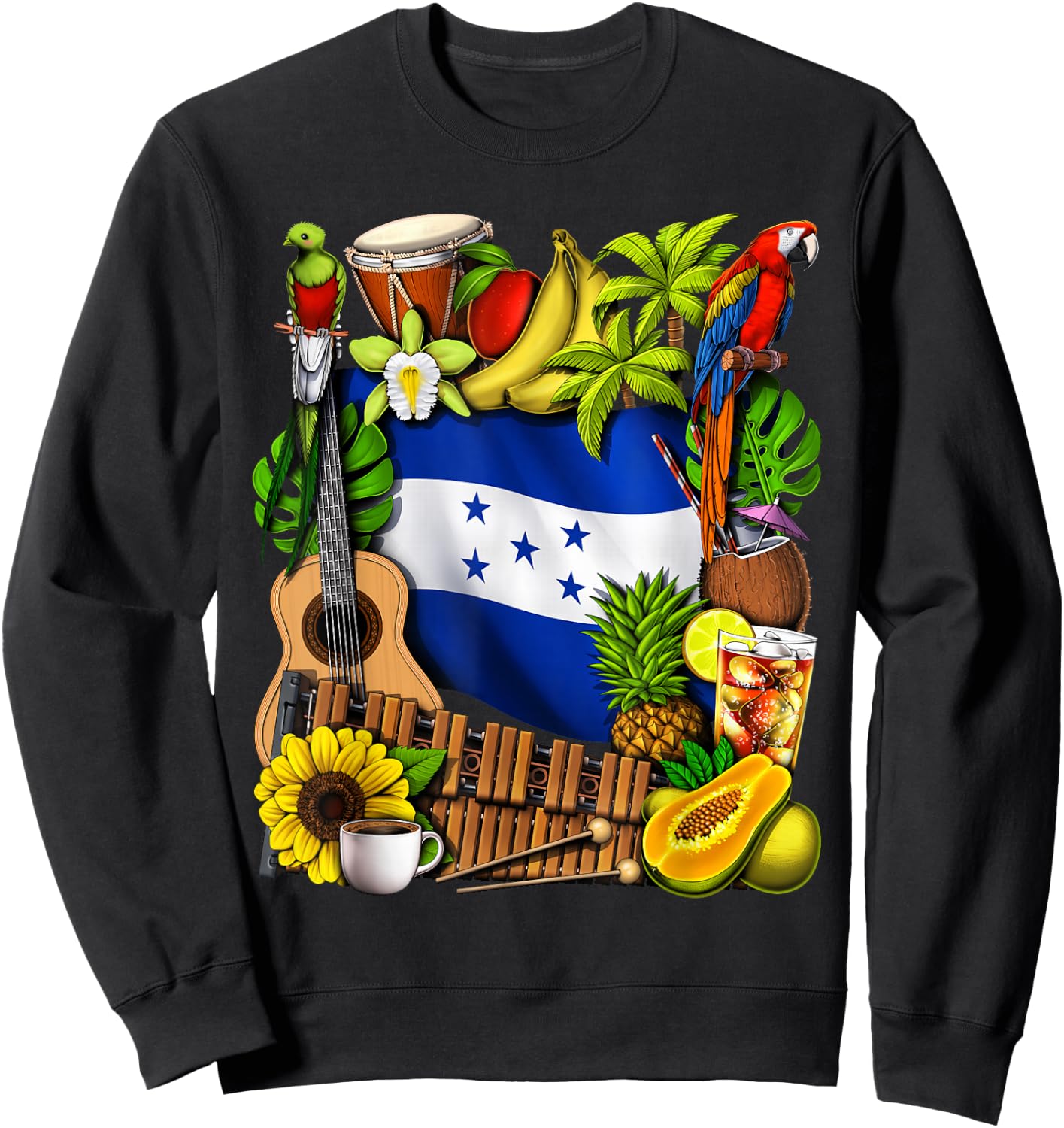 Honduras Heritage Honduran Flag Honduras Heritage Roots Sweatshirt - Sweatshirt | Black