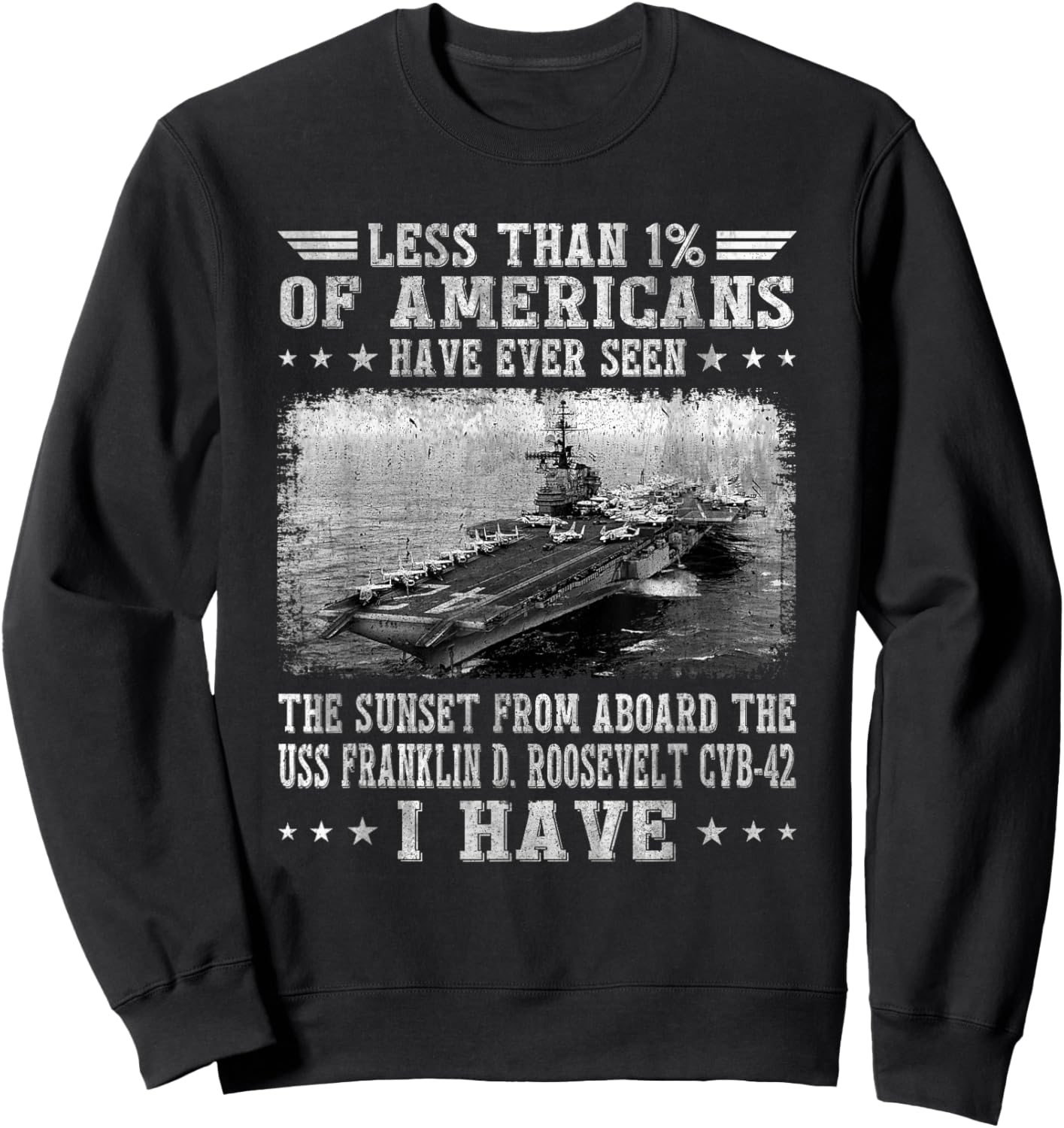 USS Franklin D. Roosevelt CVB-42 Aircraft Carrier Veteran Sweatshirt - Sweatshirt | Black