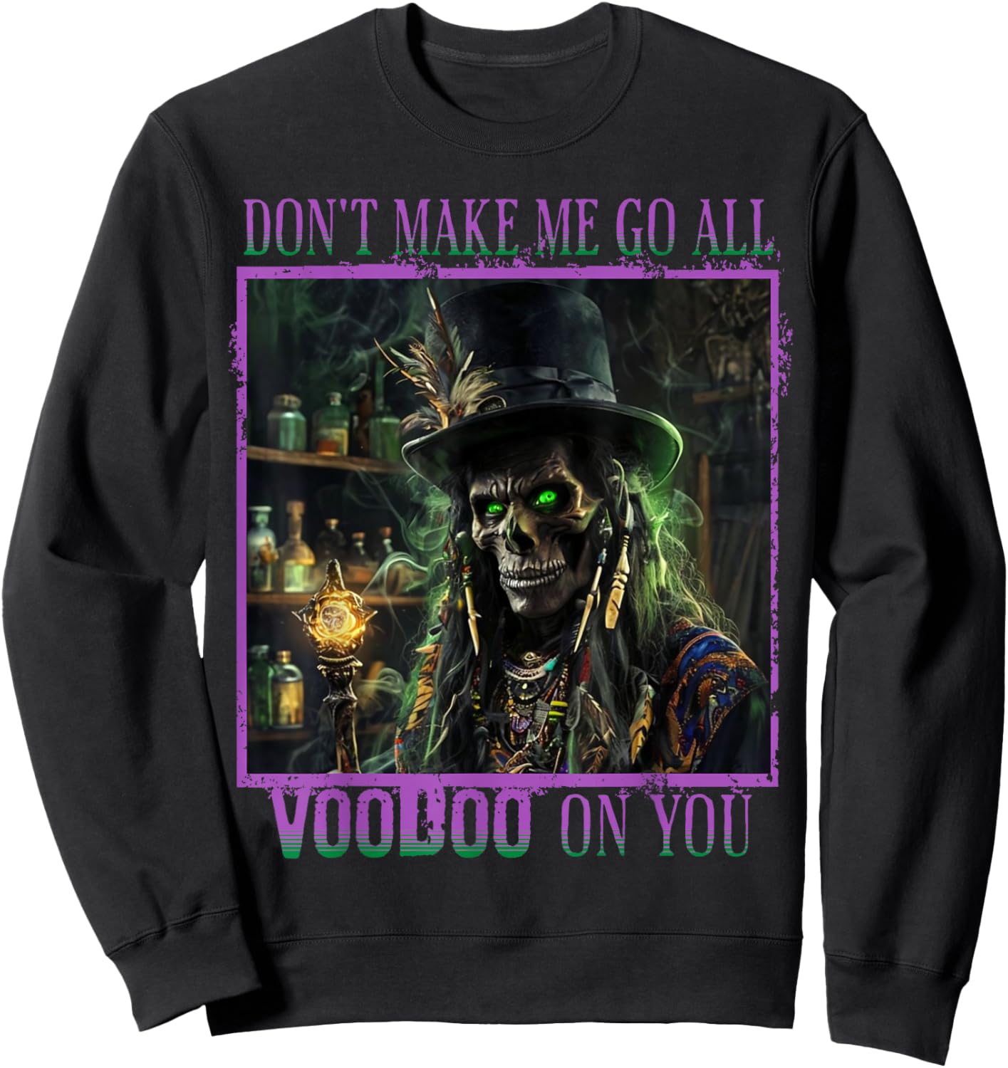 New Orleans Ghost Tour Scary Priest Voodoo Mardi Gras Sweatshirt - Sweatshirt | Black