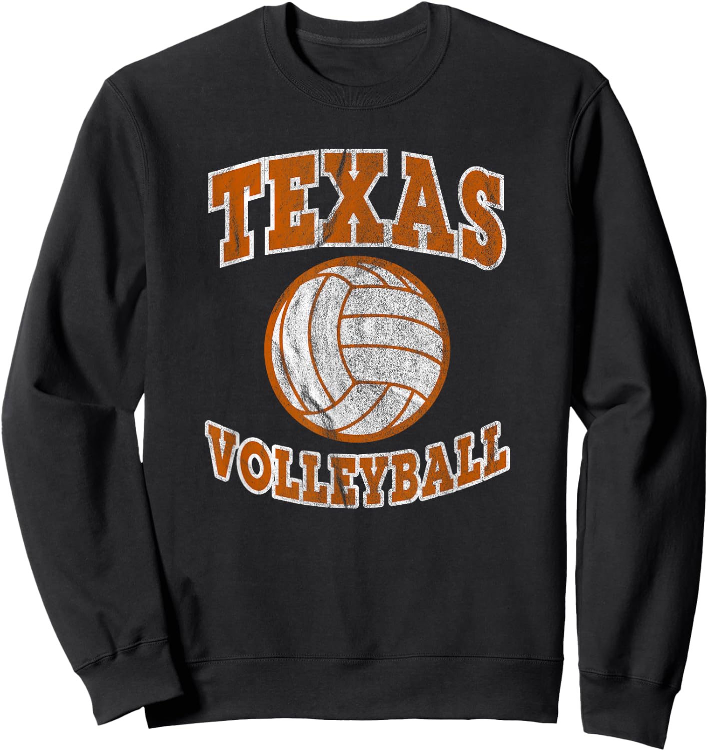 Texas Volleyball Vintage Distressed Sweatshirt - Sweatshirt | Black