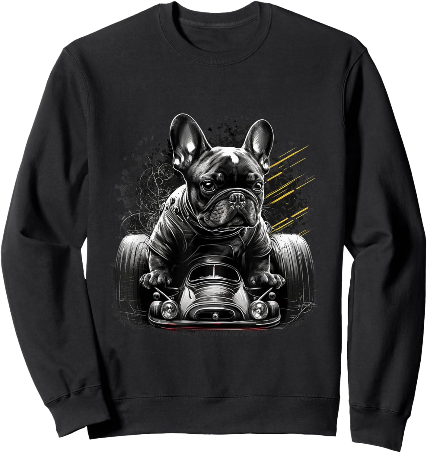 French Bulldog | Race Racing Car Formula Funny Dog Mechanic Men Women Sweatshirt - Sweatshirt | Black