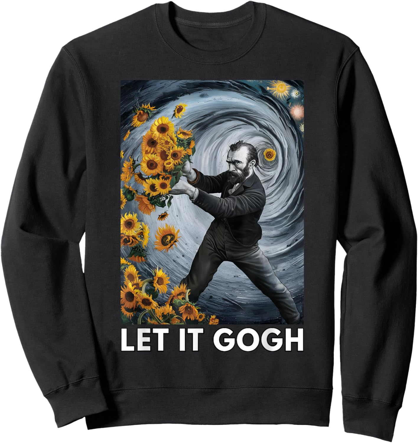 Let It Gogh Vincent Van Gogh Artist Funny Image Sweatshirt - Sweatshirt | Black