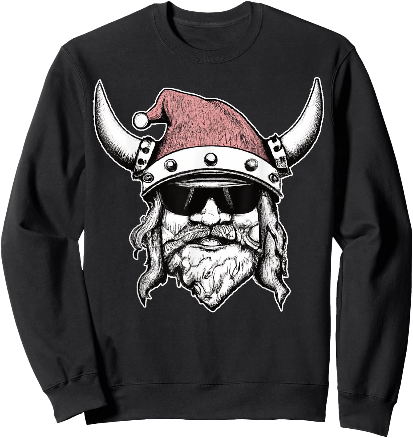 VIKING SANTA COOL YULE Norse Christmas Sweatshirt - Sweatshirt | Black