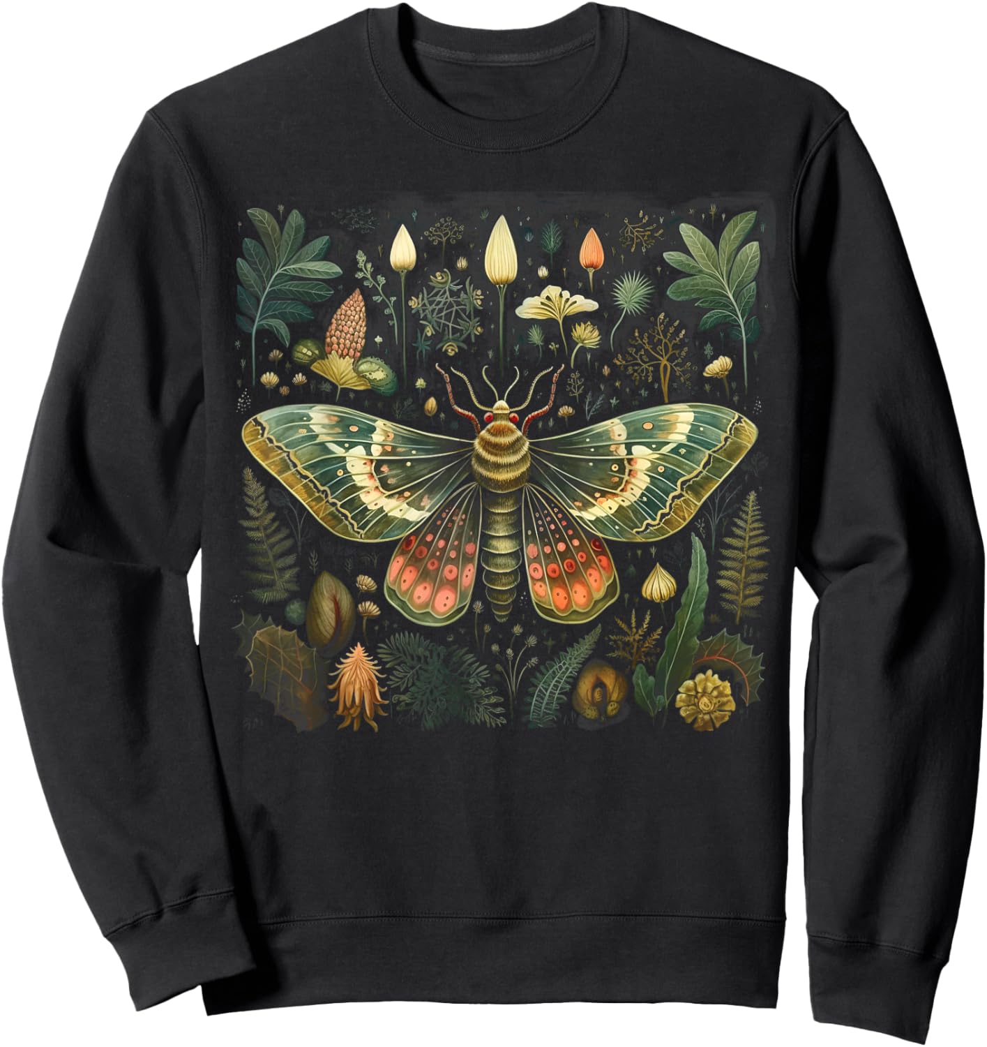 Fairy Grunge Fairycore Aesthetic Moth Sweatshirt - Sweatshirt | Black