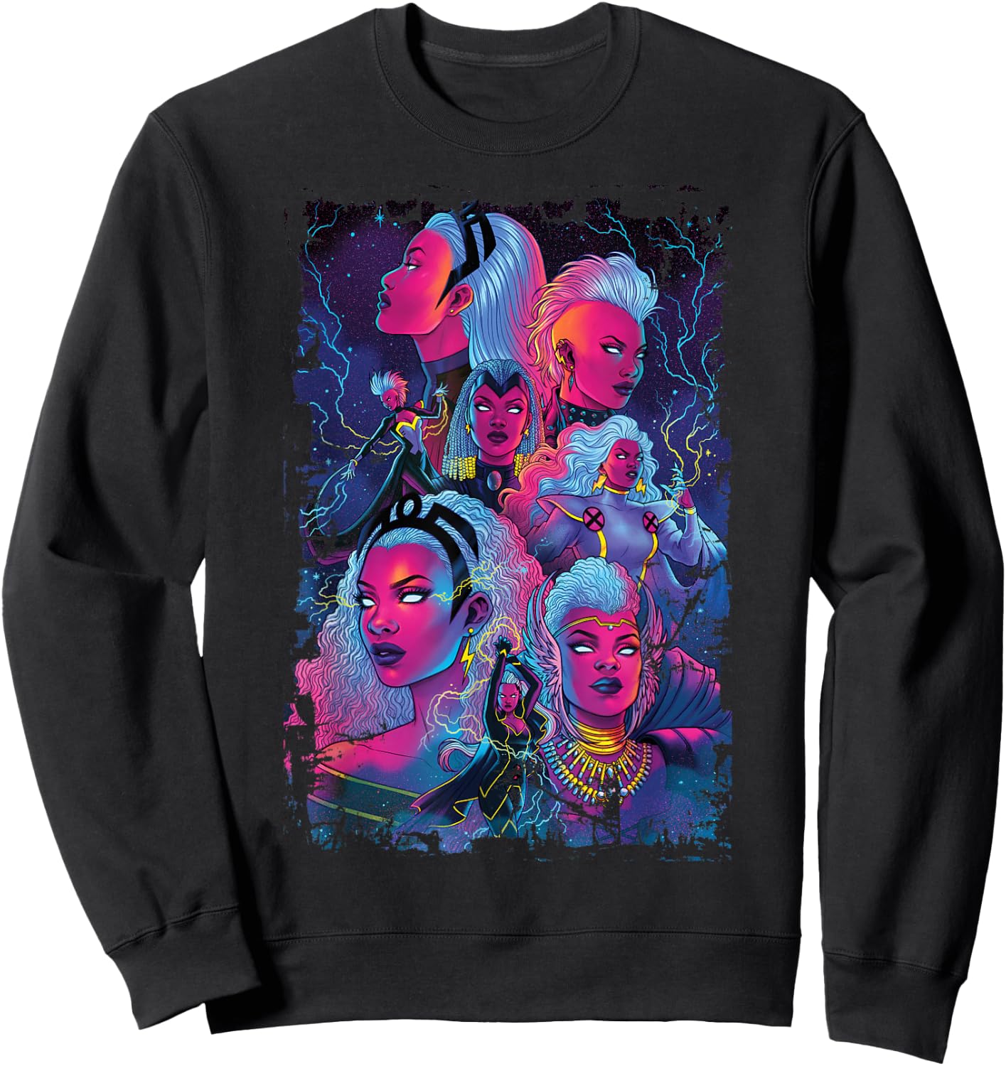 Marvel X-Men Storm of Past and Present Distressed Poster Sweatshirt - Sweatshirt | Black