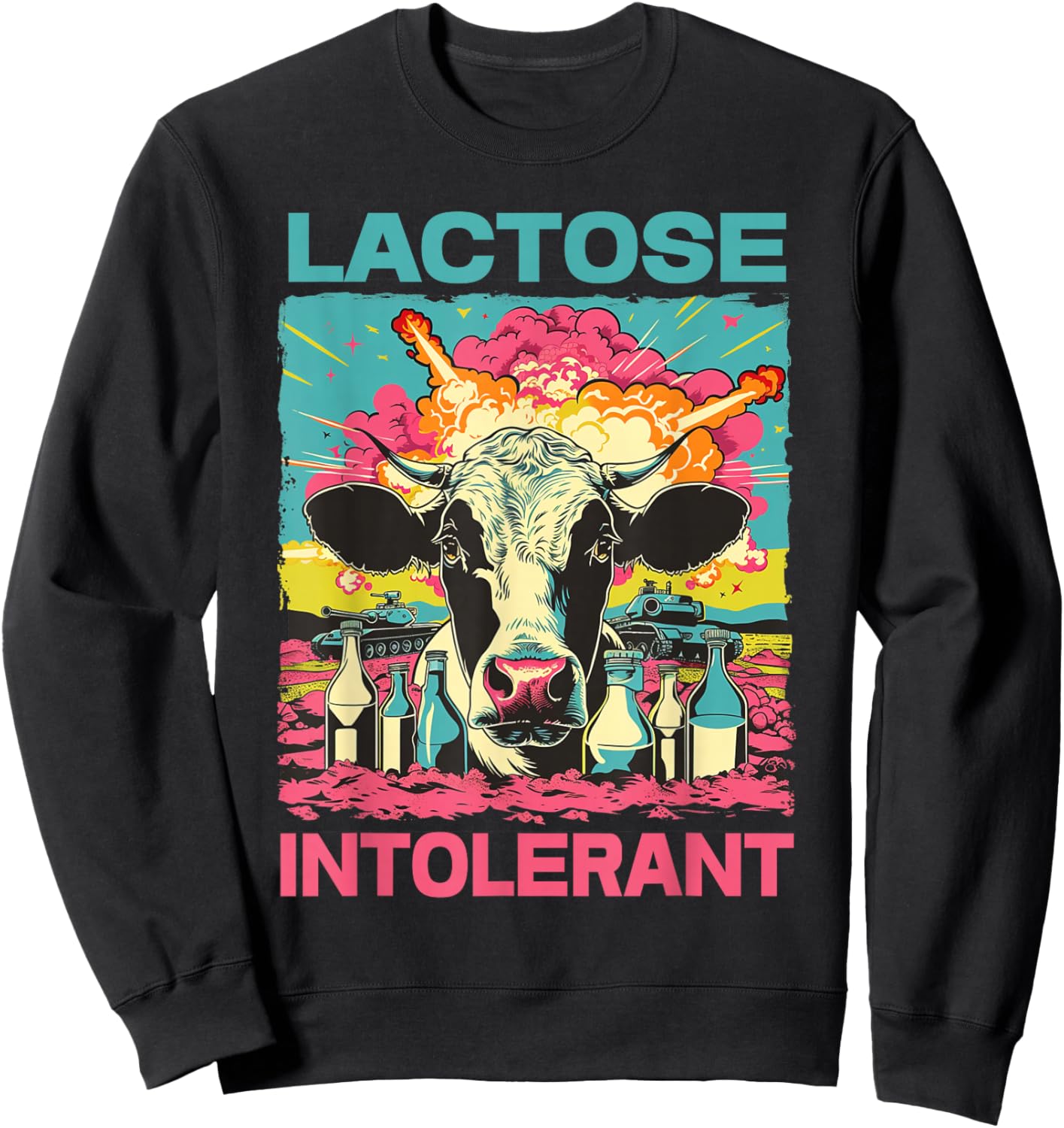 Funny Lactose Intolerant , Small, Black Sweatshirt - Sweatshirt | Black