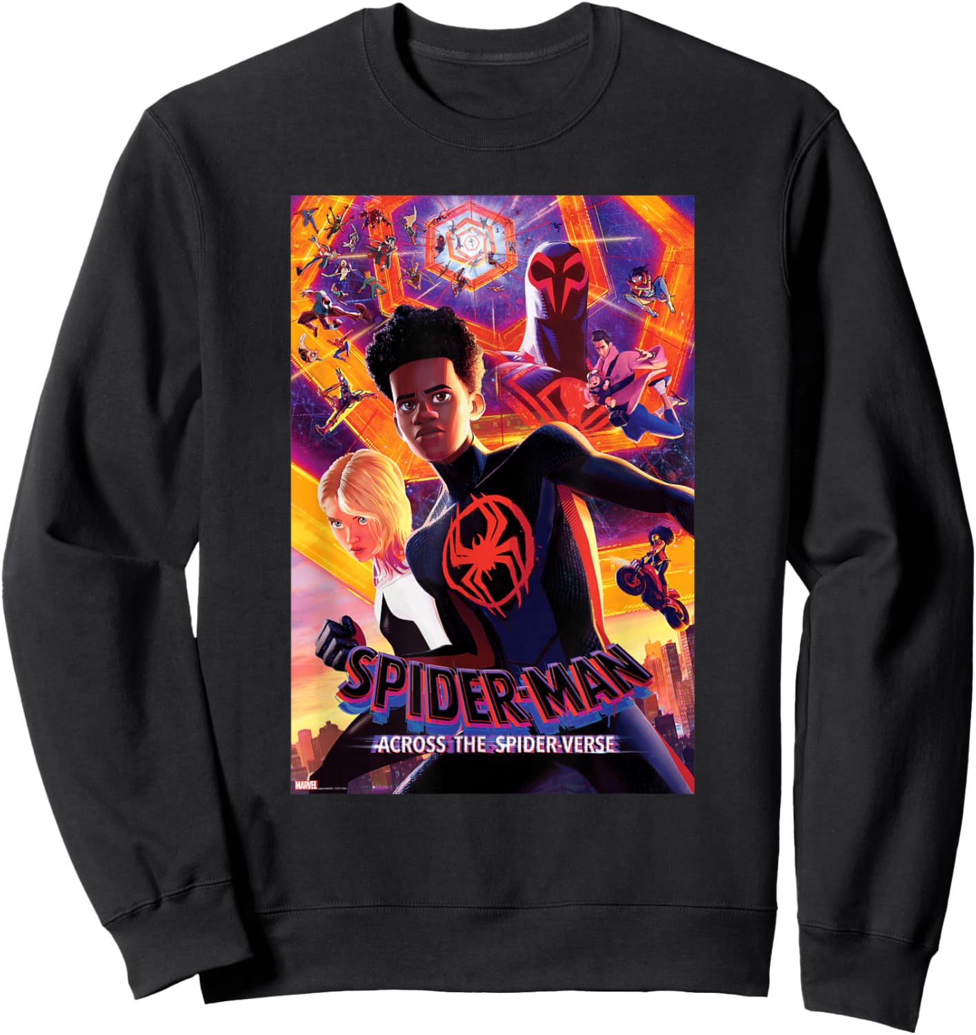 Marvel Spider-Man: Across The Spider-Verse Infinite Spiders Sweatshirt - Sweatshirt | Black