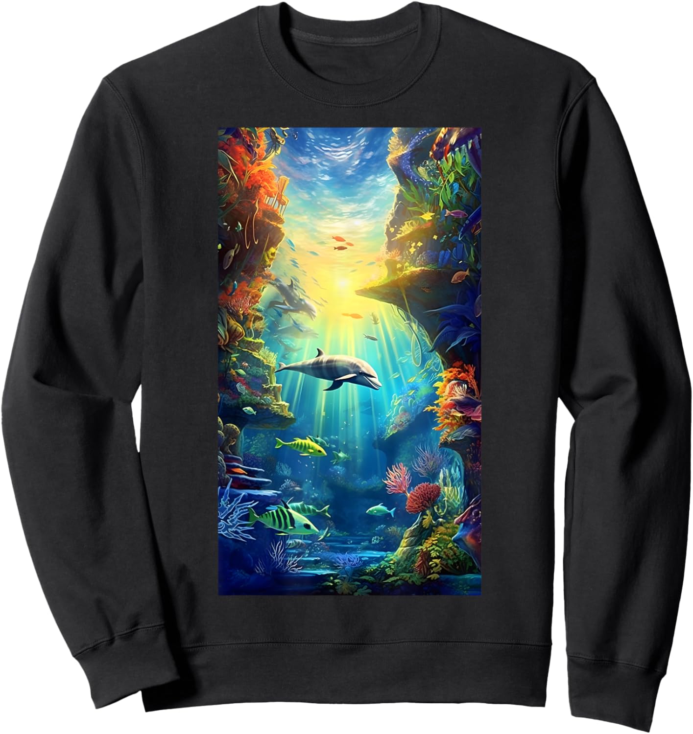 Underwater Sea Wonderland Ocean Nature Protection Sweatshirt - Sweatshirt | Black