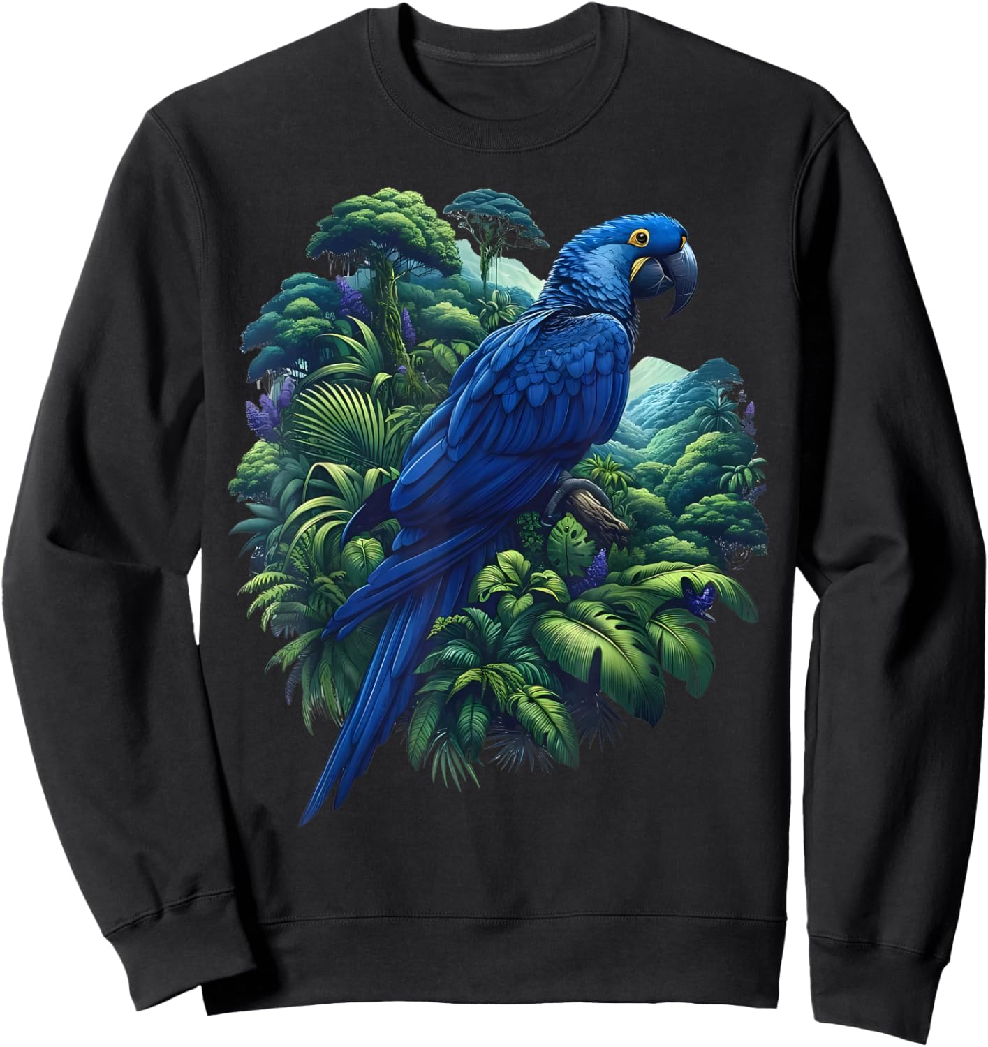 Tropical Forest Parrot for Bird Watching Macaw Sweatshirt - Sweatshirt | Black
