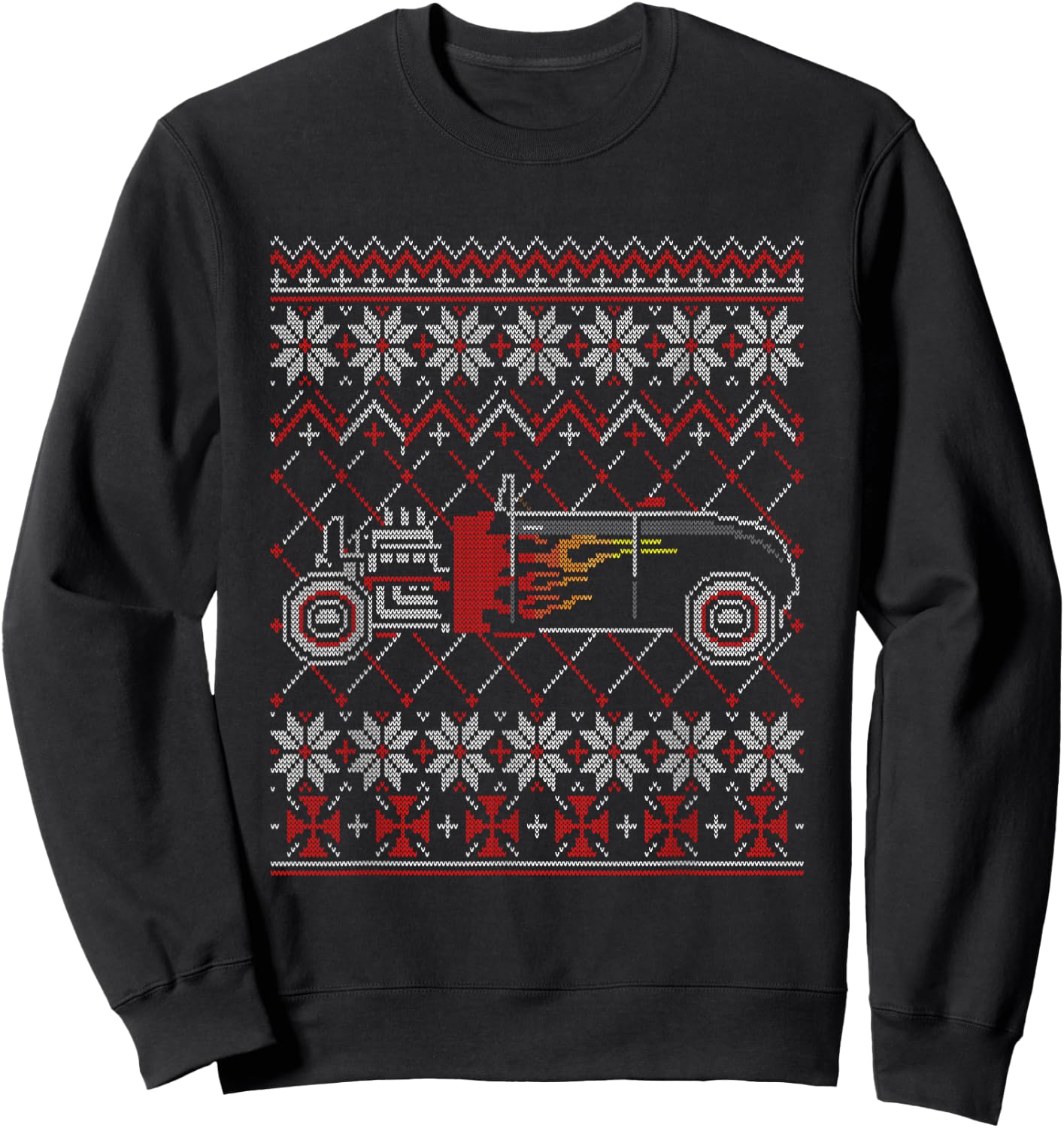 Hot-Rod Racing Ugly Christmas Sweater Vintage Car Tuning Sweatshirt - Sweatshirt | Black