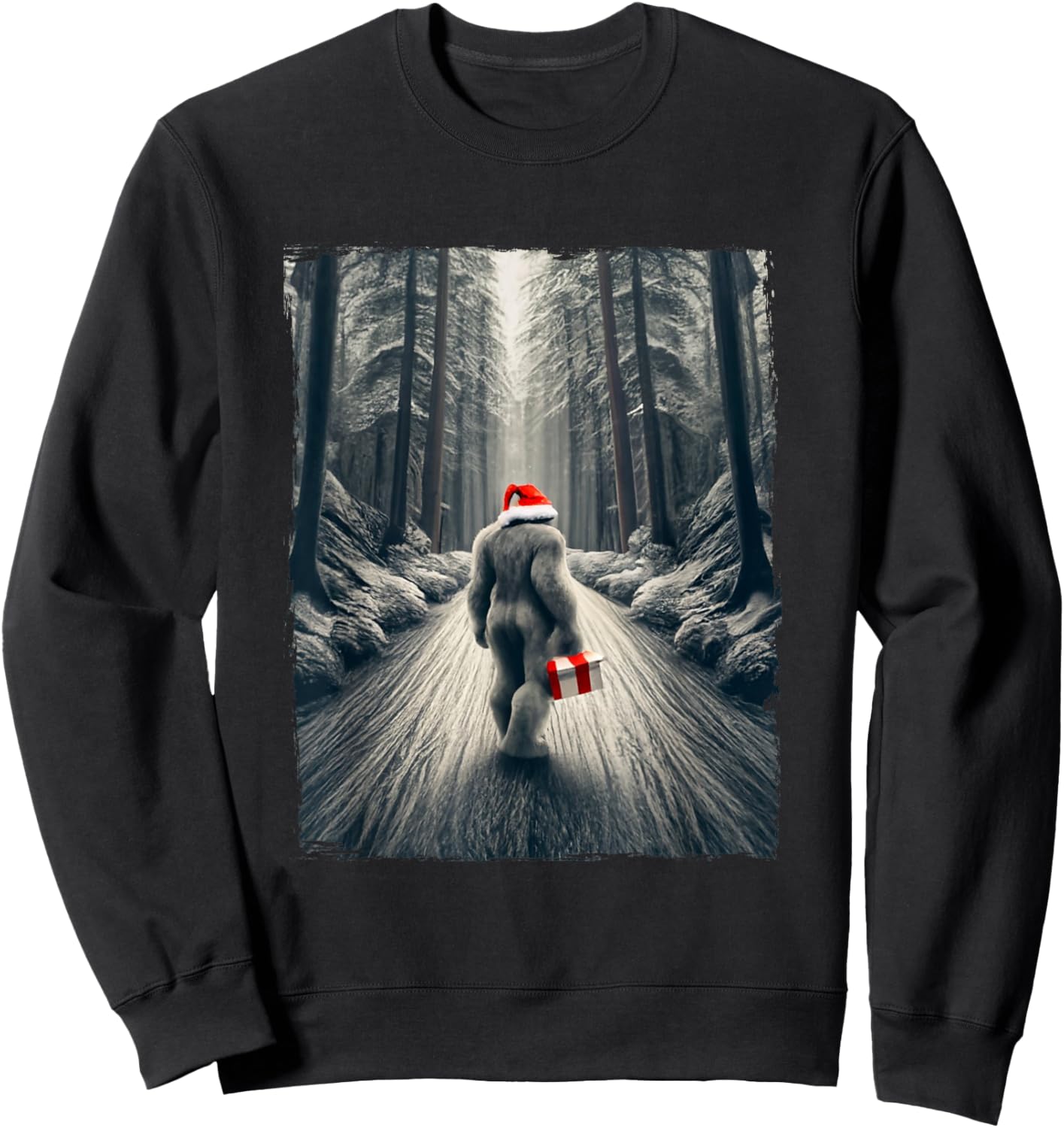 Santa Bigfoot Christmas Sasquatch Believe Sweatshirt - Sweatshirt | Black