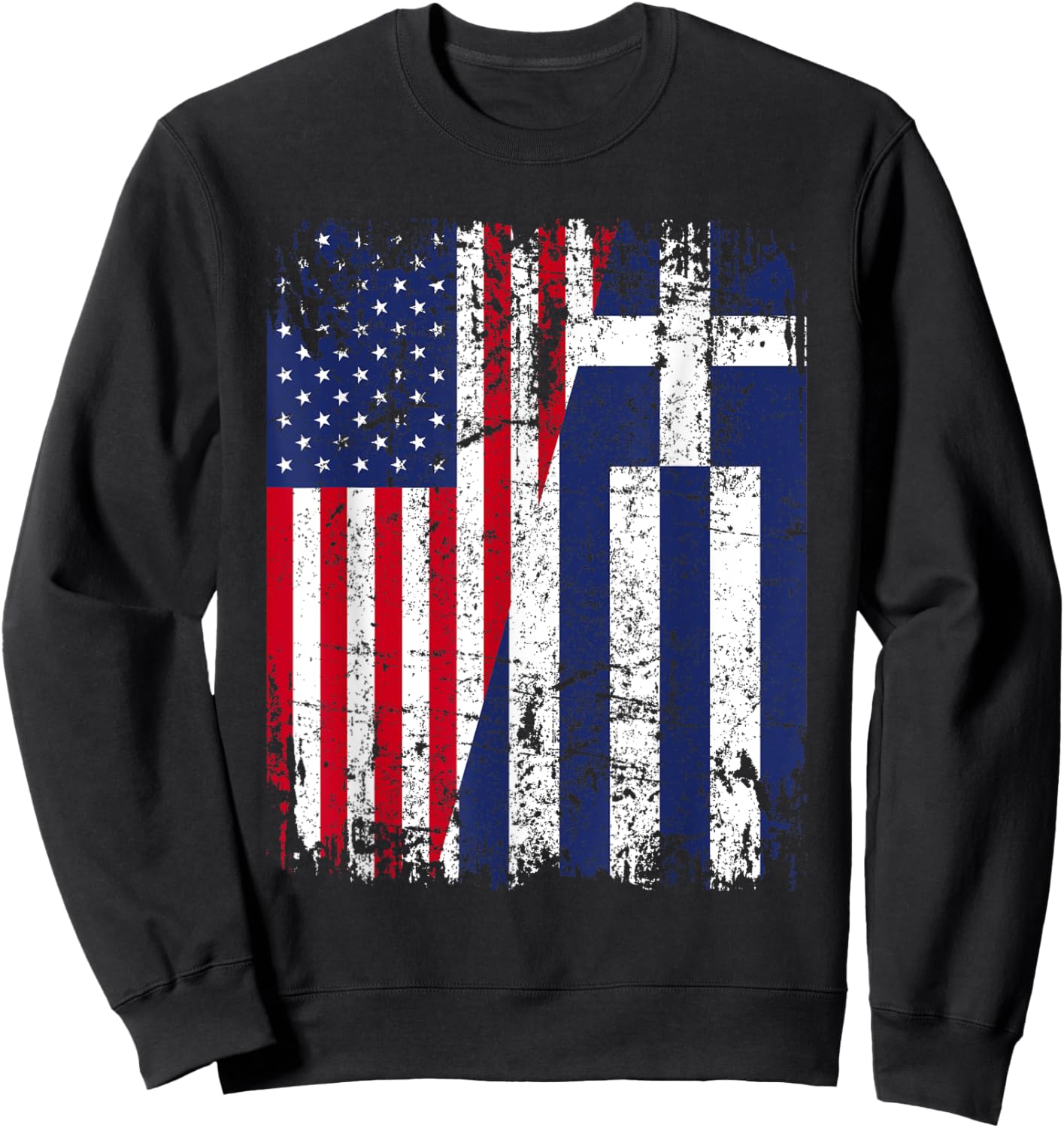 GREEK American Flag | Men Women Kids | GREECE Sweatshirt - Sweatshirt | Black