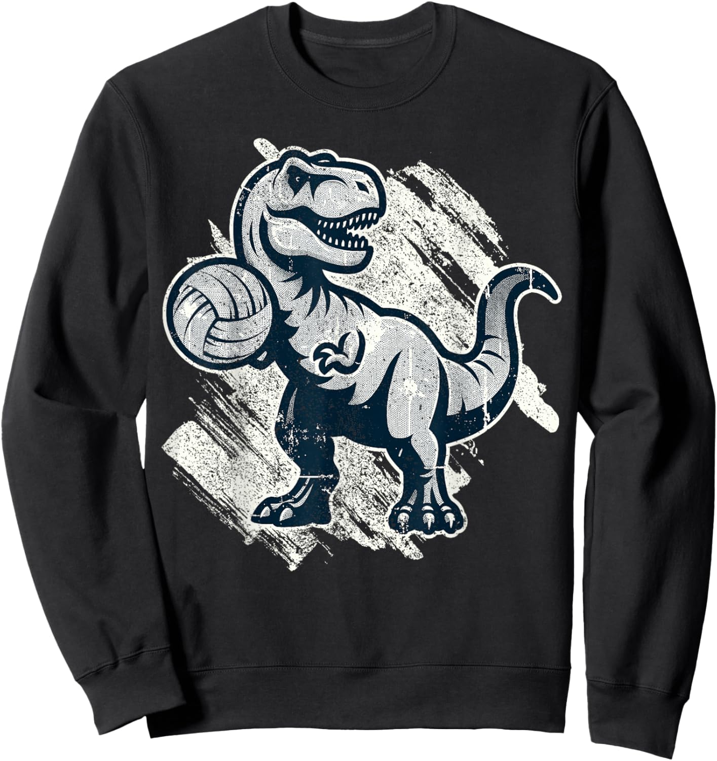 T-Rex Volleyball Player Dinosaur Volleyball Team Volleyball Sweatshirt - Sweatshirt | Black