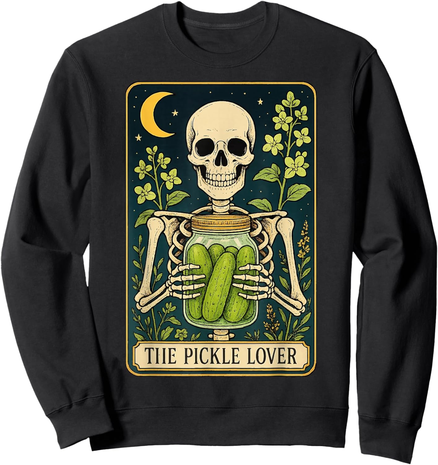 The Pickle Lover Tarot Card Sweatshirt - Sweatshirt | Black