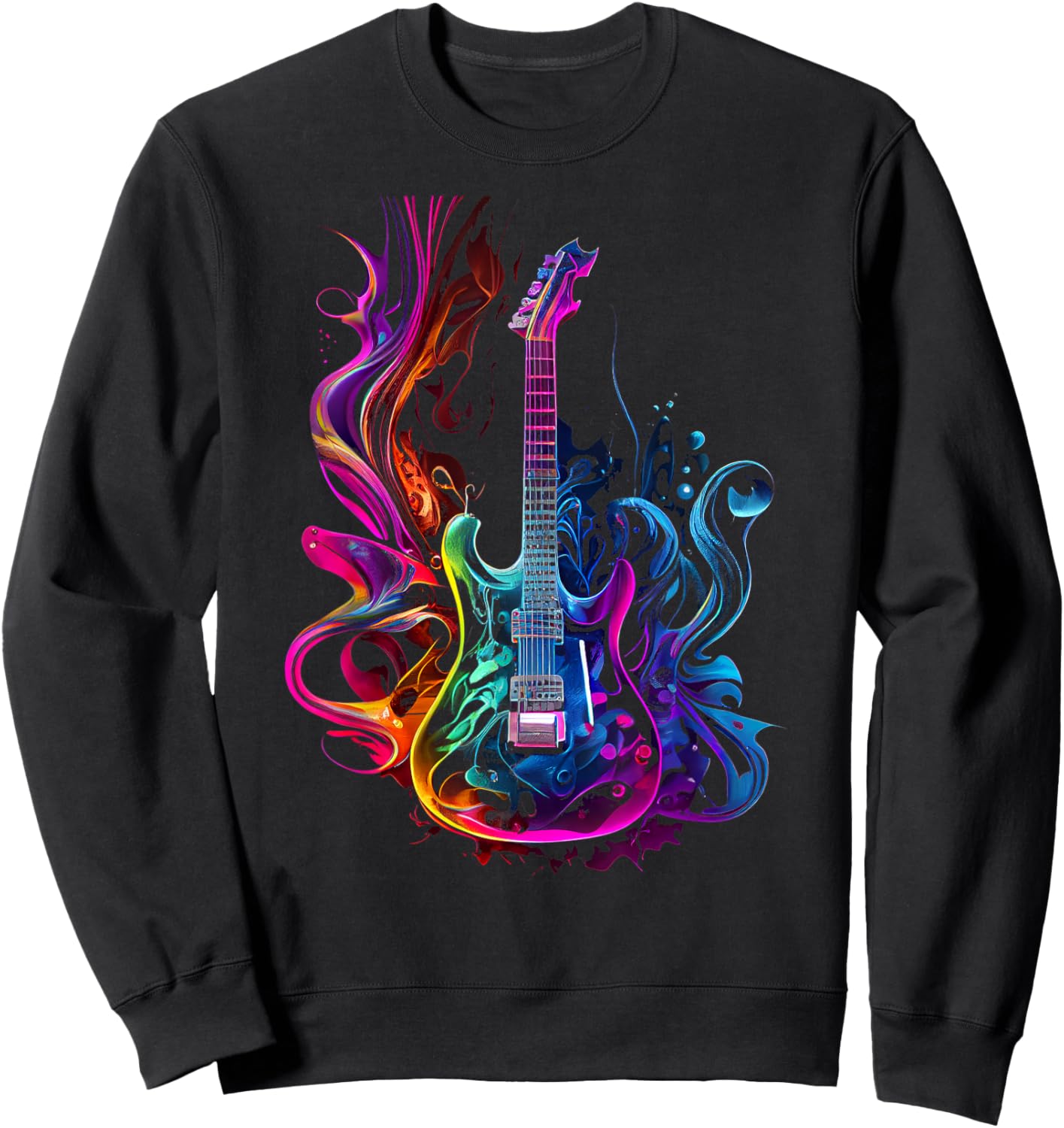 Guitar musician electric guitars player gifts -Adults Black Short Sleeve Small Sweatshirt - Sweatshirt | Black