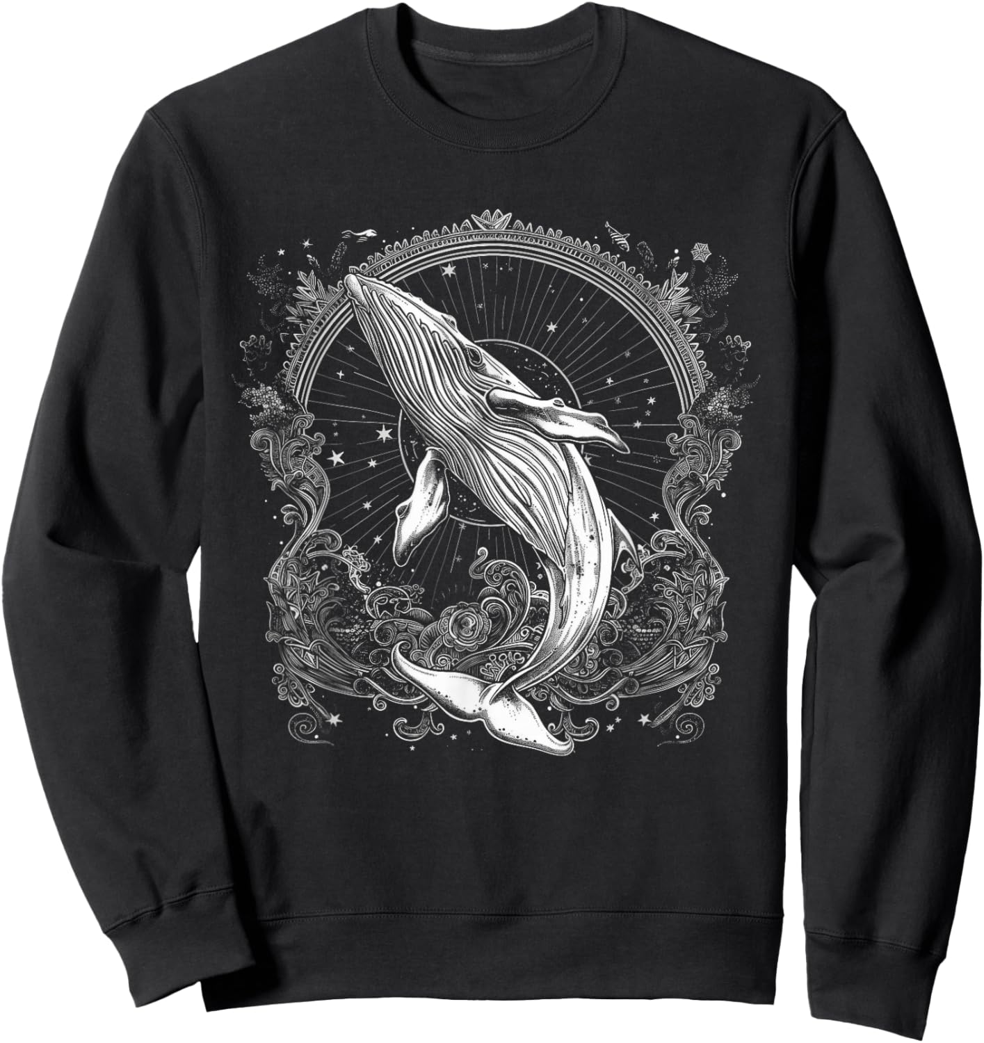 Blue Whale Humpback Whale Lover Sweatshirt - Sweatshirt | Black