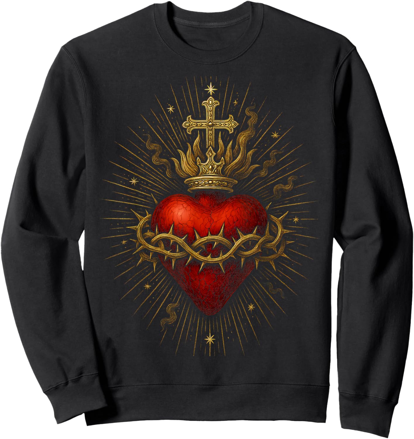 Sacred Heart of Jesus Catholic Christian Church Faith Sweatshirt - Sweatshirt | Black