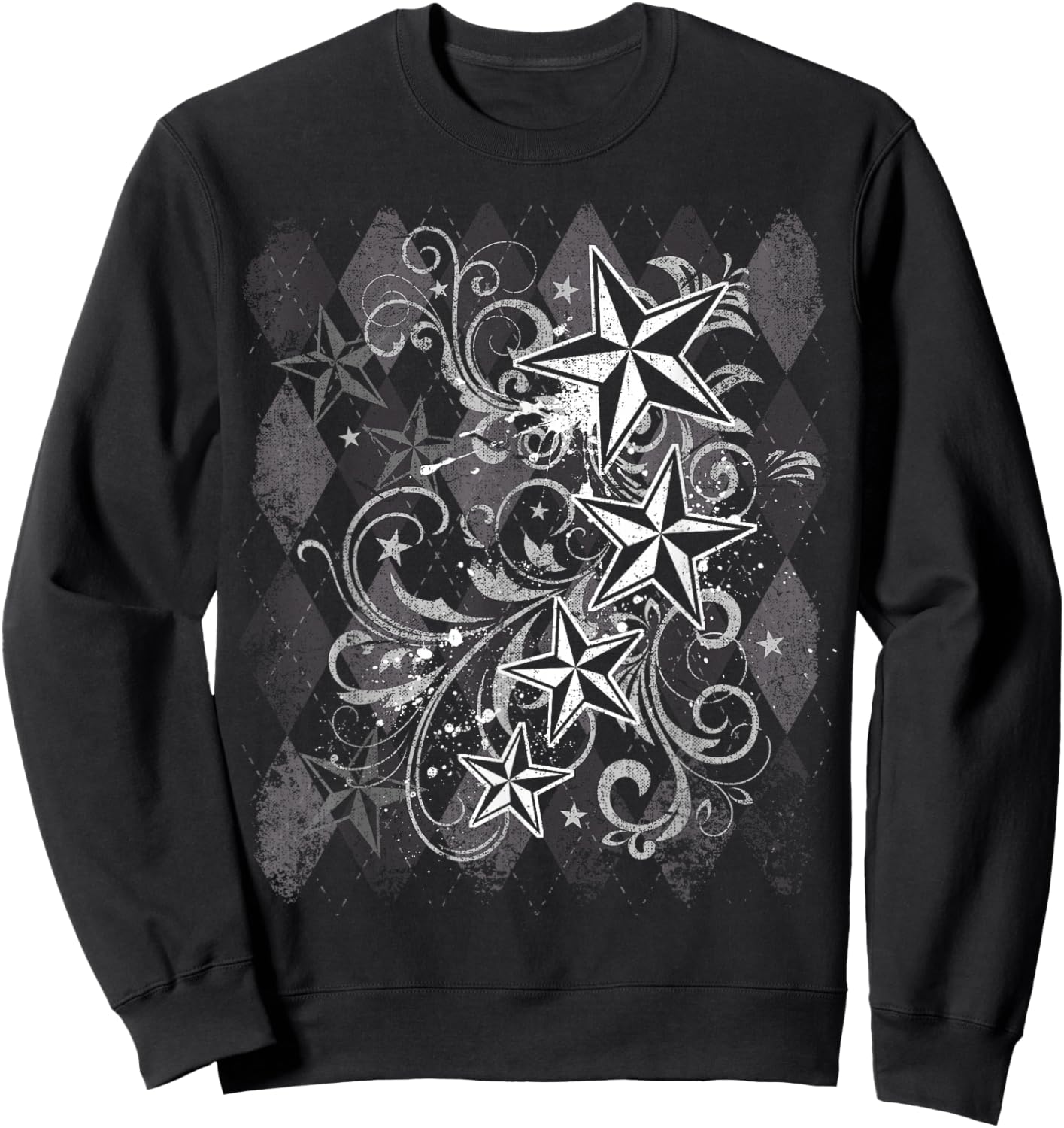 Grunge Y2k Emo 2000s Star Goth Alt Teen Vintage Graphic Sweatshirt - Sweatshirt | Black