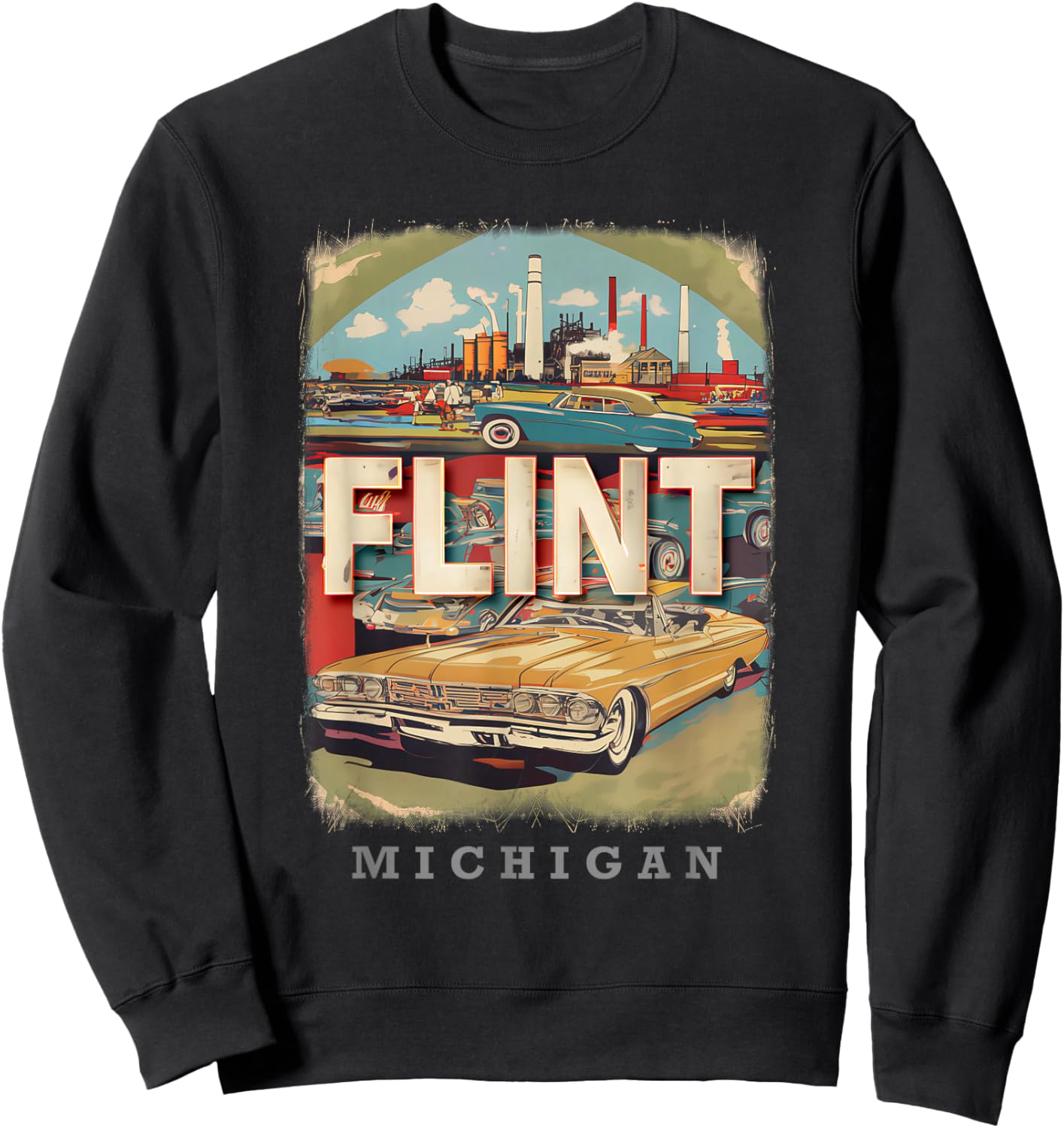 Flint Michigan MI Auto City SD410 Sweatshirt - Sweatshirt | Black