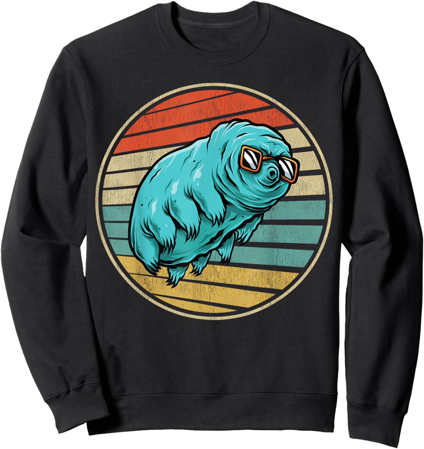 Tardigrade Water Bear Vintage 70s 80s Microbiology Science Sweatshirt - Sweatshirt | Black